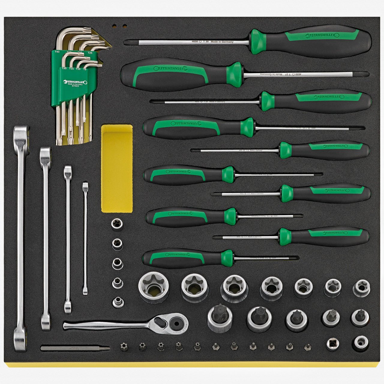 Stahlwille TCS TX/57 MF N Torx Ratchet and Screwdriver Set in TCS Inlay, 57 Pieces - ST96830450 - KC Tool