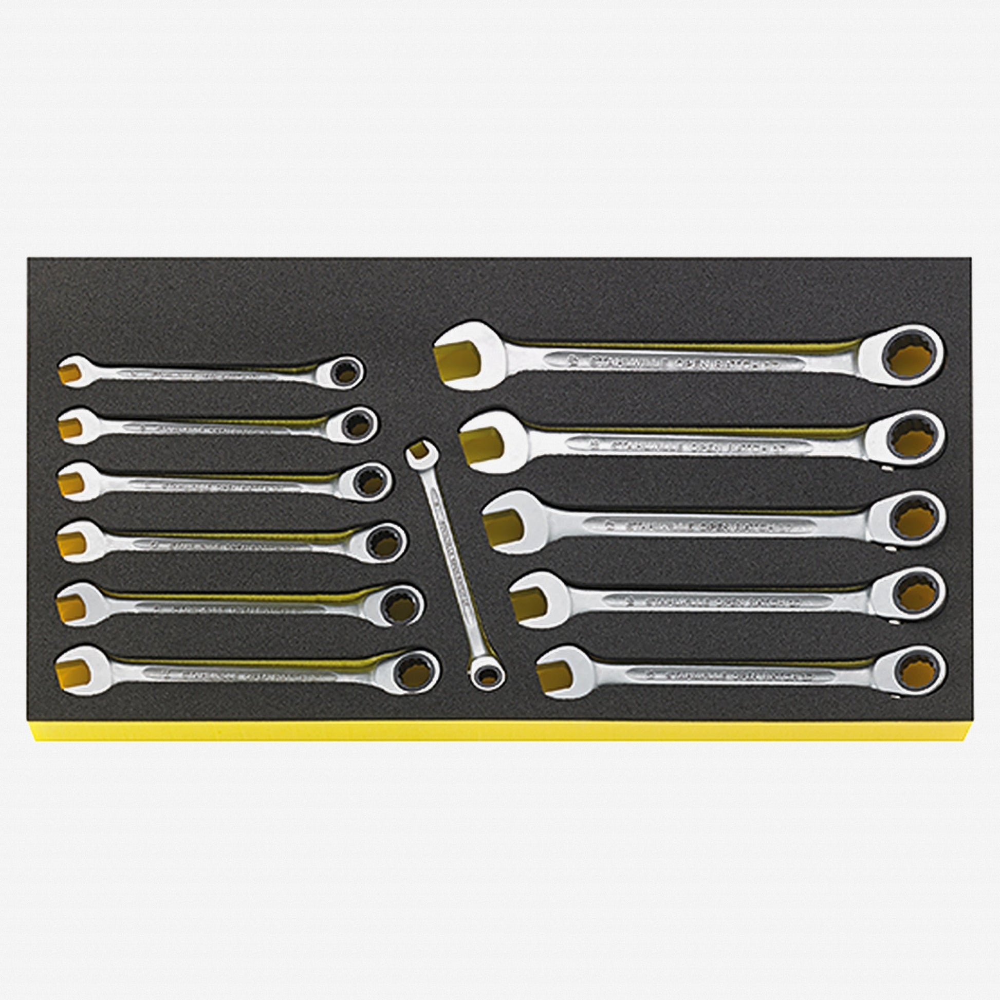Stahlwille TCS WT 17/12 OPEN RATCH Metric Ratcheting Combination Wrench Set, 8 - 19 mm, 12 Pieces - ST96830128 - KC Tool