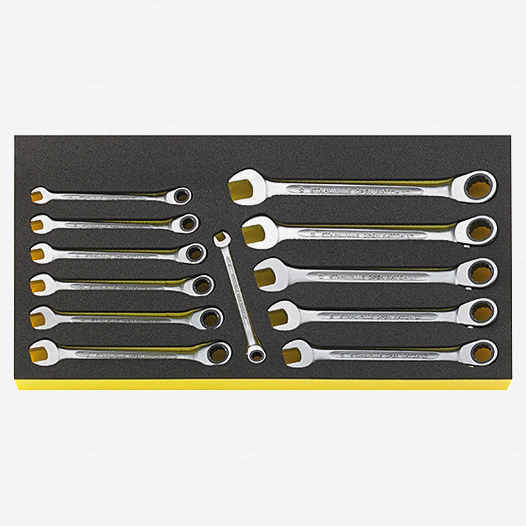 Stahlwille TCS WT 17/12 OPEN RATCH Metric Ratcheting Combination Wrench Set, 8 - 19 mm, 12 Pieces - ST96830128 - KC Tool