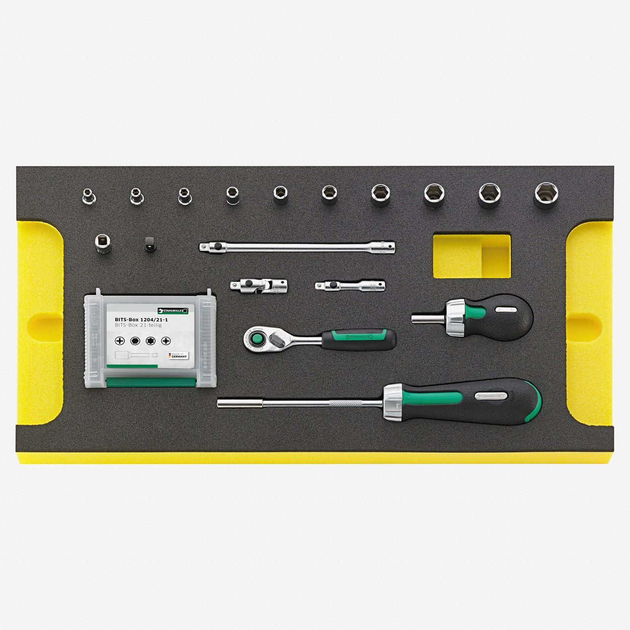 Stahlwille TCS WT 40/4008/10/9 1/4" Ratchet and Bit Ratchet Set in TCS Inlay, 39 Pieces - ST96830132 - KC Tool
