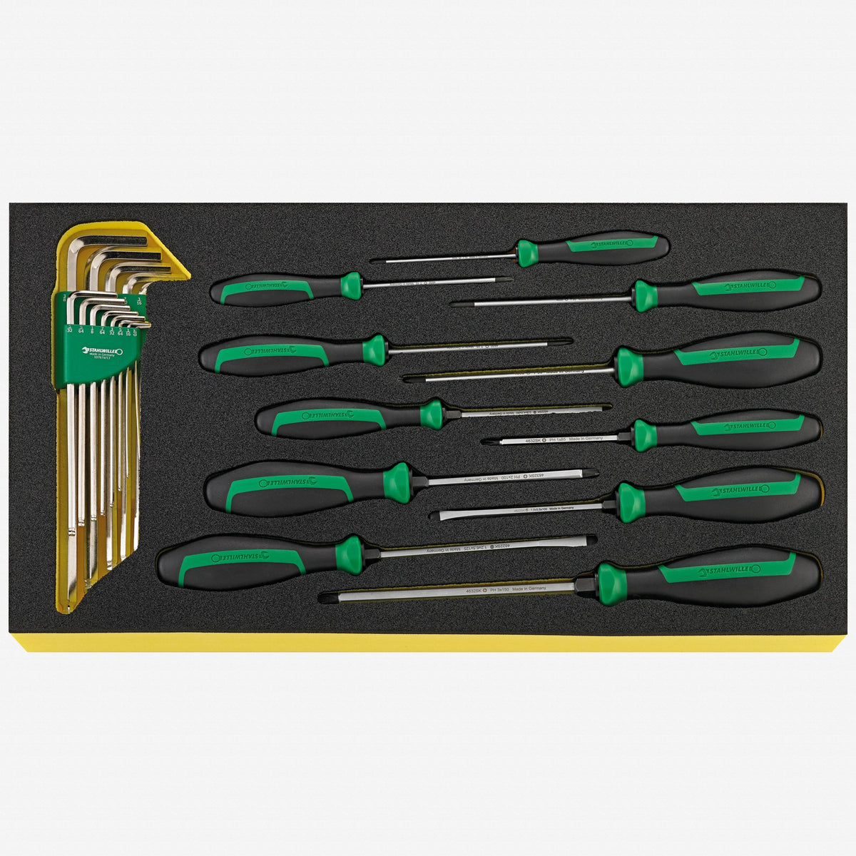 Stahlwille TCS WT 4622-4650-1 DRALL+ Screwdriver and SAE L-keys Set in TCS Inlay, 24 Pieces - ST96830126 - KC Tool