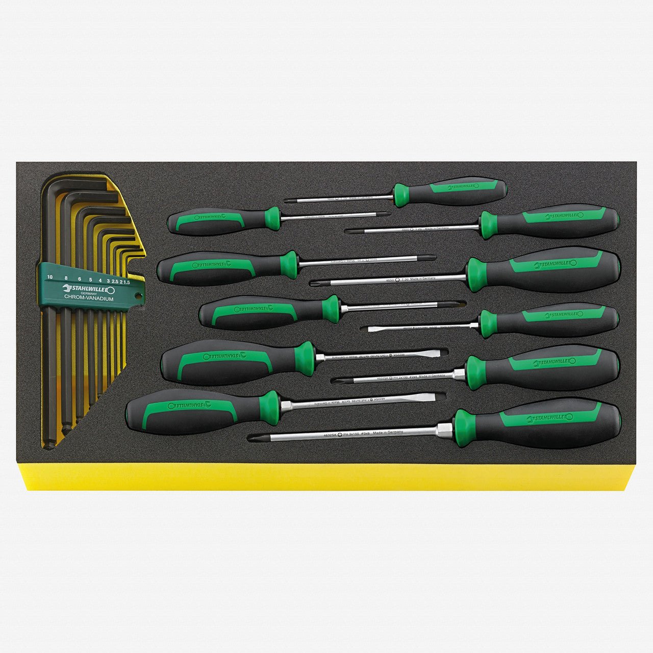 Stahlwille TCS WT 4622 - 4650 DRALL+ Screwdriver and L - keys Set in TCS Inlay, 20 Pieces - ST96830122 - KC Tool