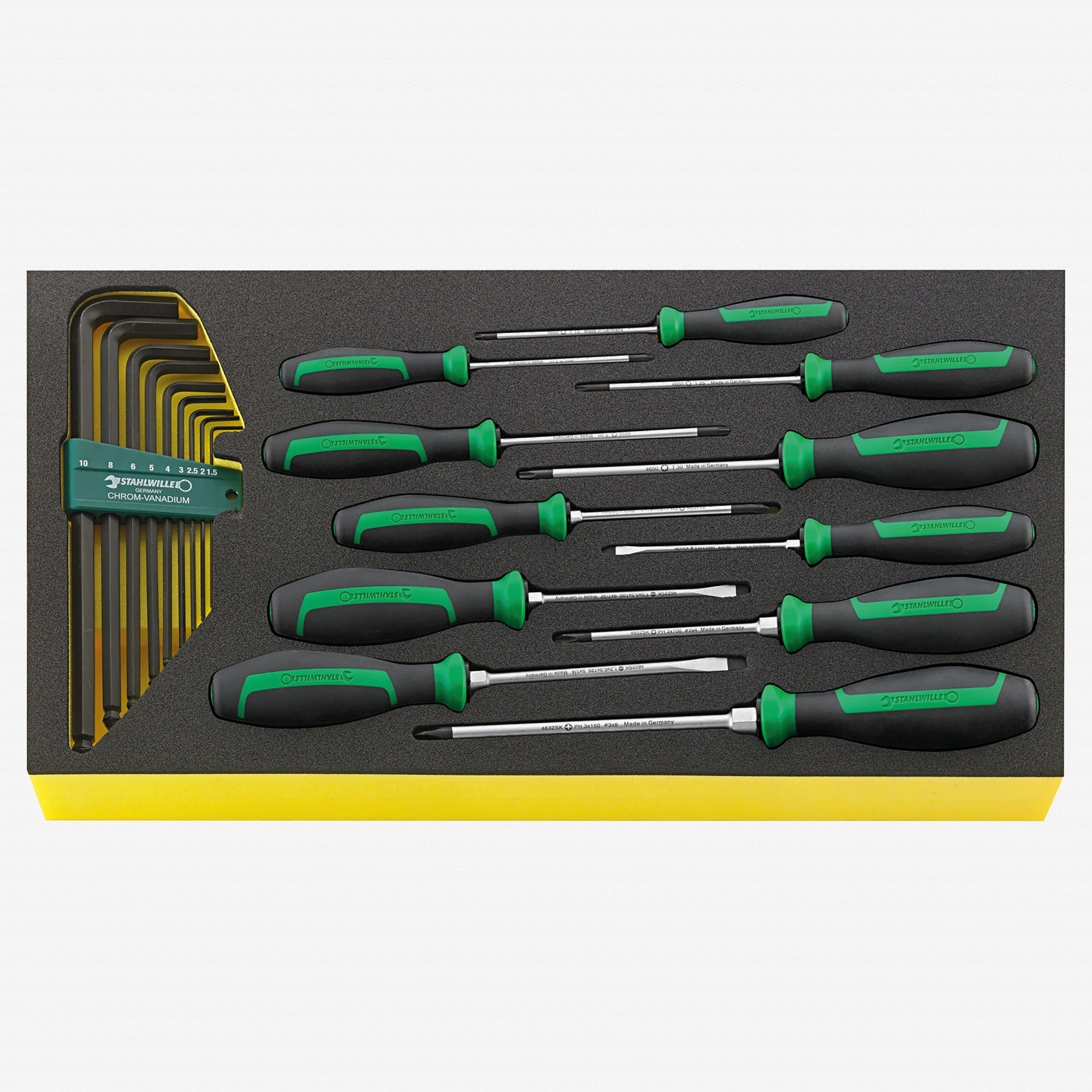 Stahlwille TCS WT 4622-4650 DRALL+ Screwdriver and L-keys Set in TCS Inlay, 20 Pieces - ST96830122 - KC Tool