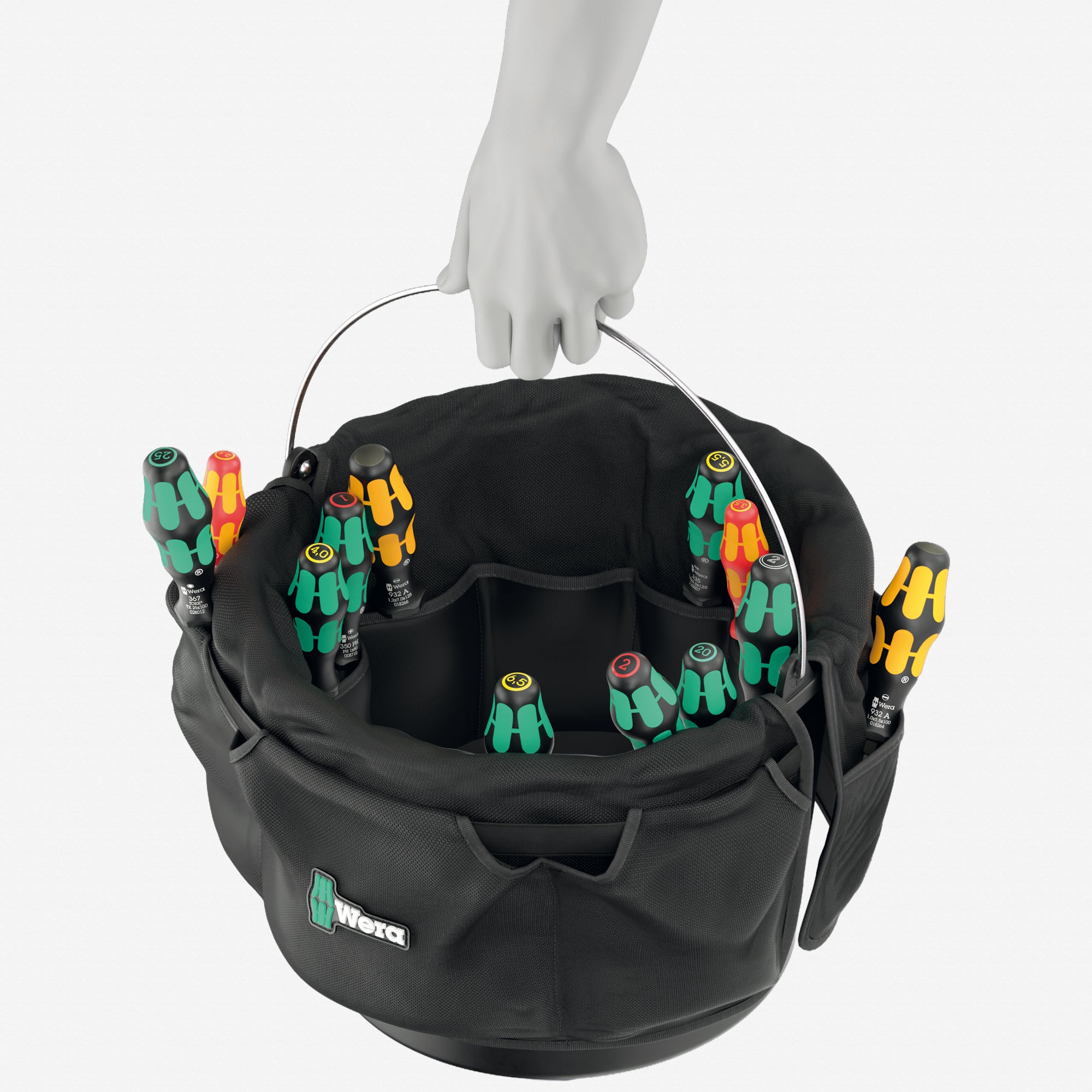 Wera 105100 Tool Bucket Organizer Screwdriver Set 1, 13 Pieces