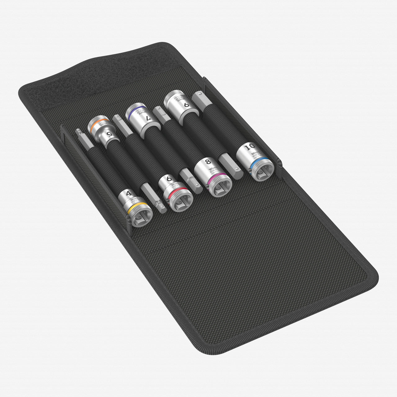 Wera 003180 8740 B 3/8" Drive Zyklop Hex-Plus Bit Socket Set with Holding Function, Long - Metric - WR003180 - KC Tool