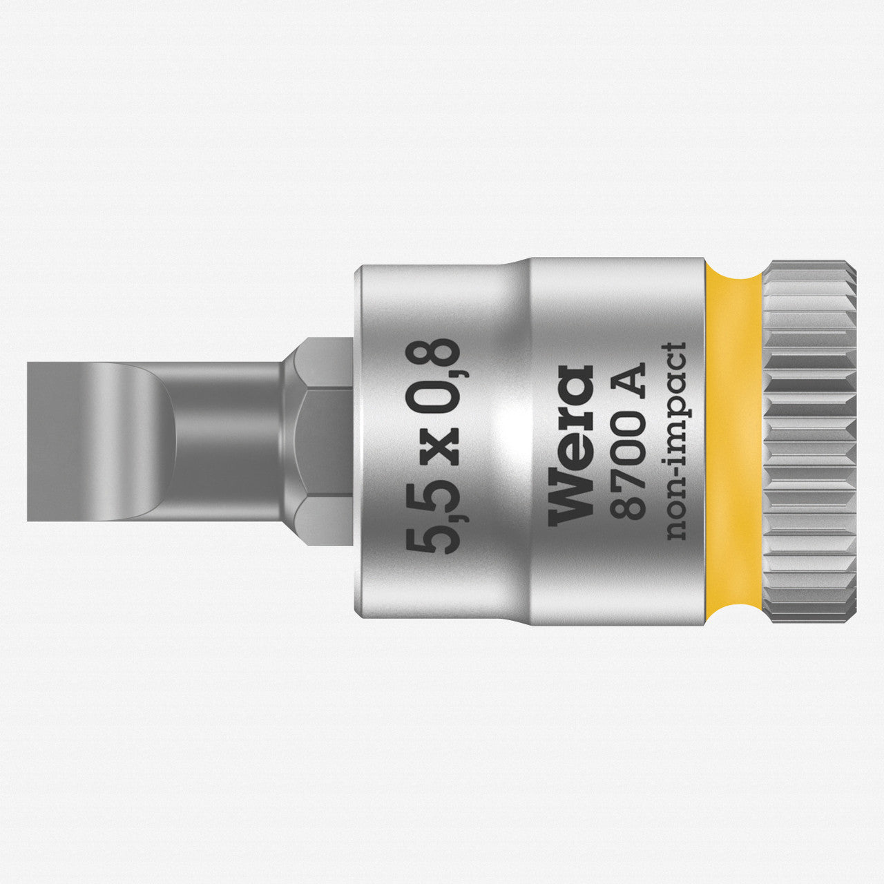 Wera 003320 8700 A FL Zyklop Bit Socket with 1/4" Drive, FL 0.8 x 5.5 x 28 mm - WR003320 - KC Tool