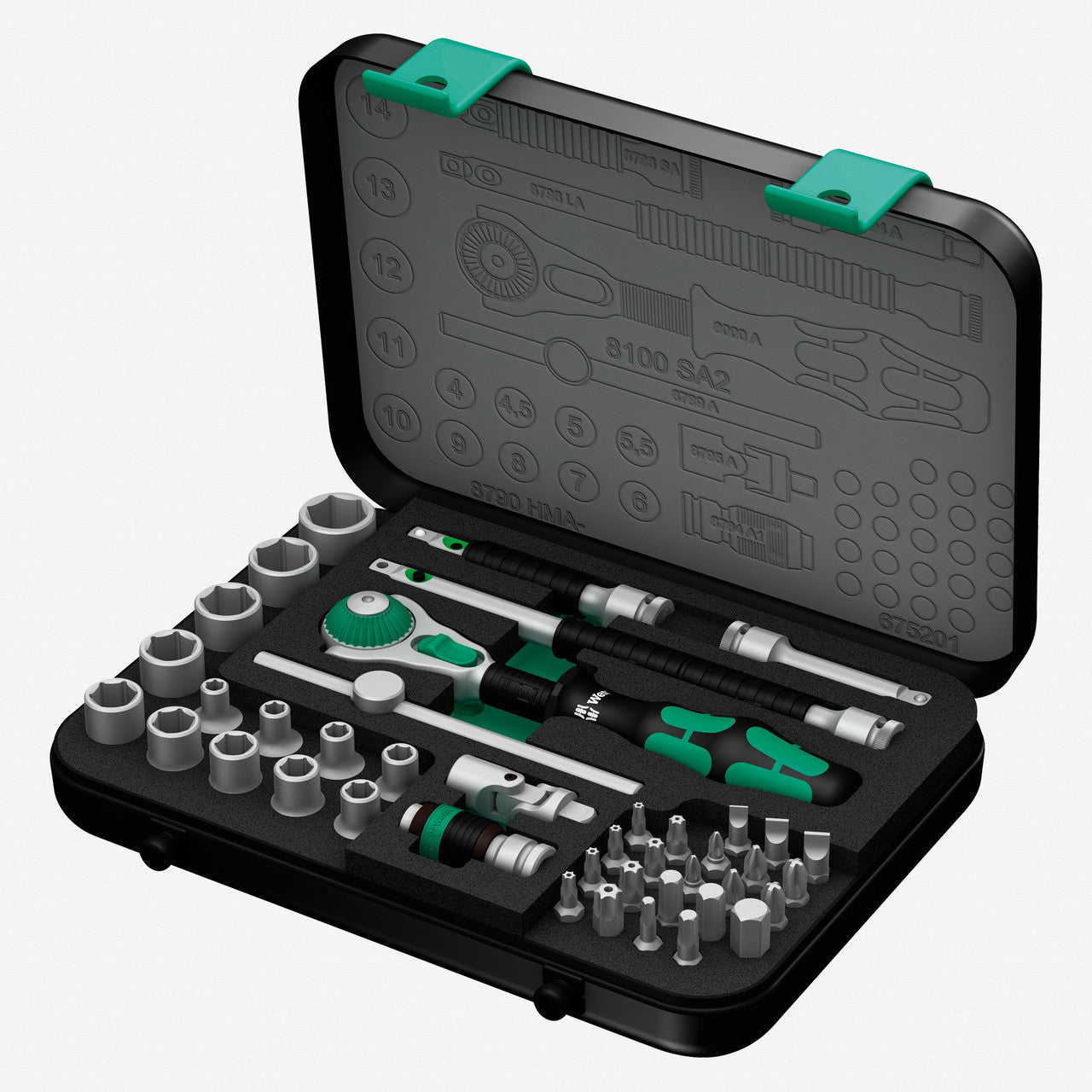 Wera 003533 Zyklop Ratchet Premium 1/4" Drive Metric Set - WR003533 - KC Tool