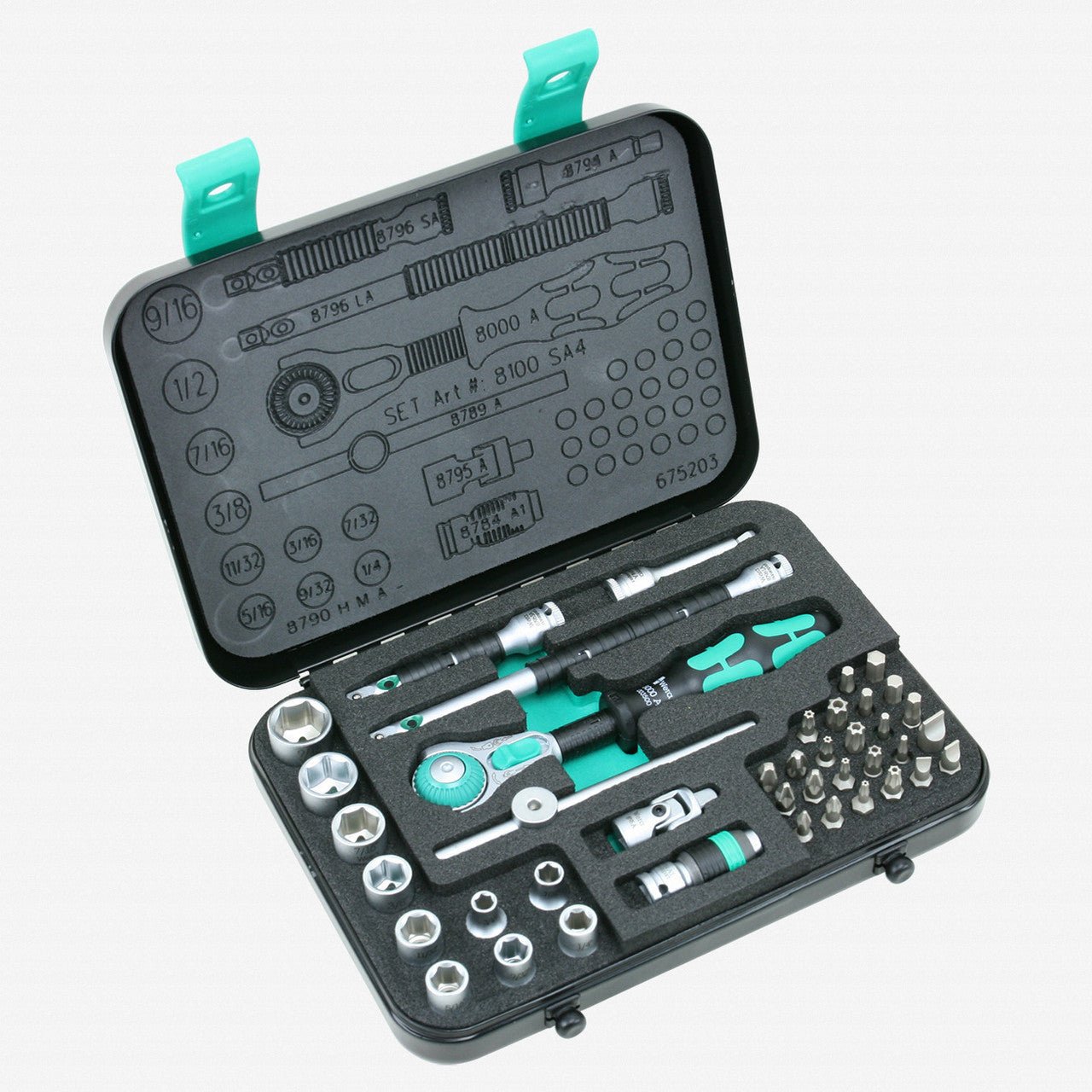 Wera サイクロップスピードラチェット1/4SQセット  Wera 8100 SA 4 グリーン Wera 8100 SB 4 サイクロップスピードラチェット3/8SQセット(インチ,38