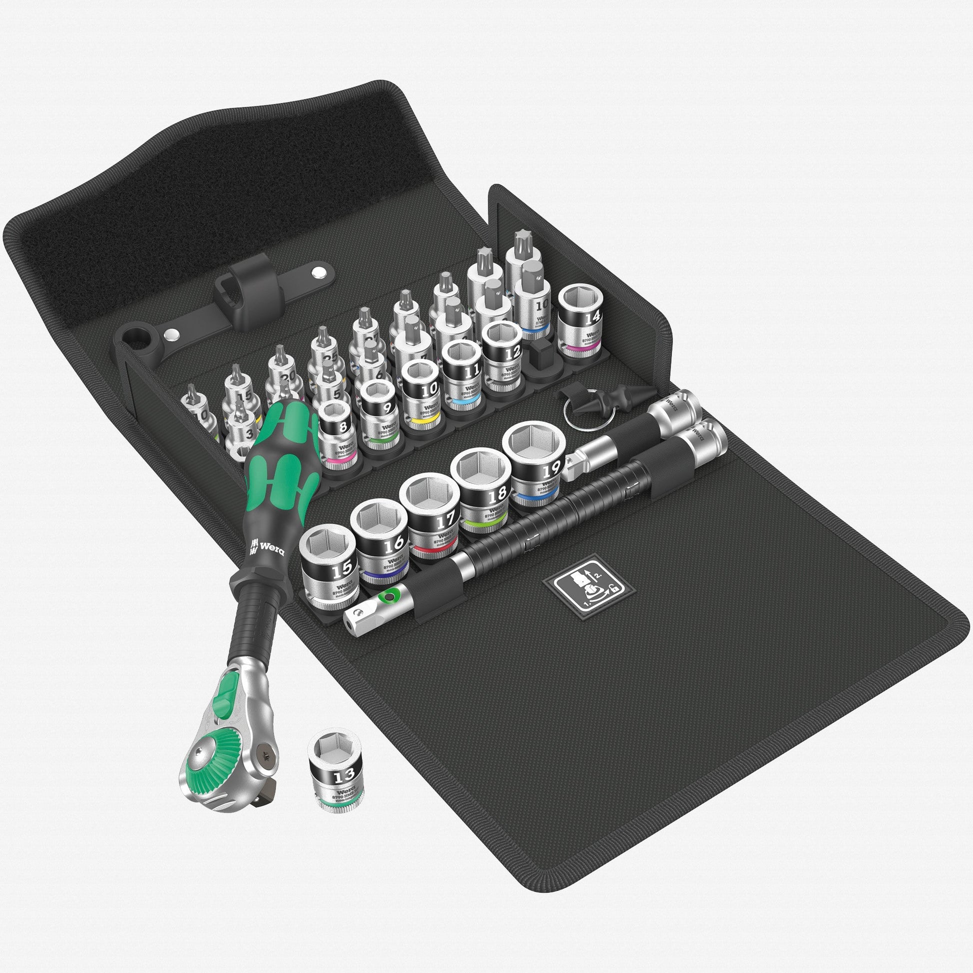 Wera 003536 All-in Zyklop Speed Ratchet 3/8" Drive Set, 35 Pieces - WR003536 - KC Tool