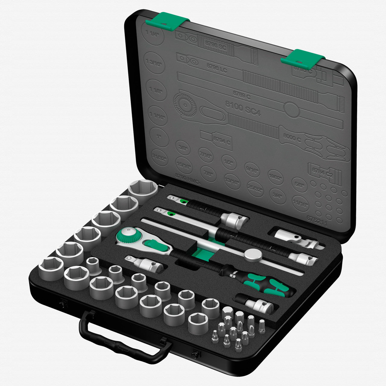 Wera 003647 Zyklop Ratchet Premium 1/2" Drive SAE Set - WR003647 - KC Tool