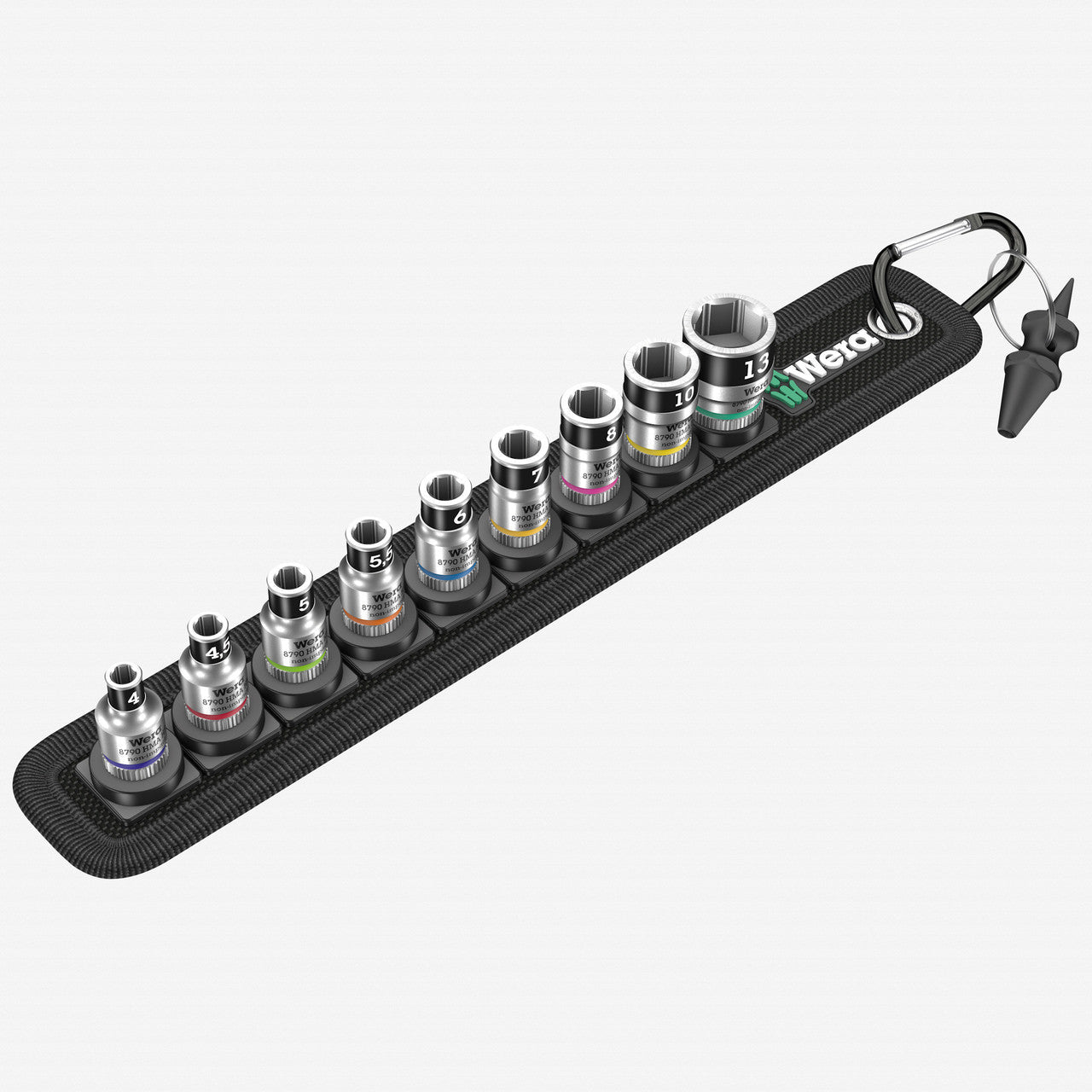 Wera 003880 Belt 1 Zyklop 1/4" Socket Set with Holding Function - Metric - WR003880 - KC Tool