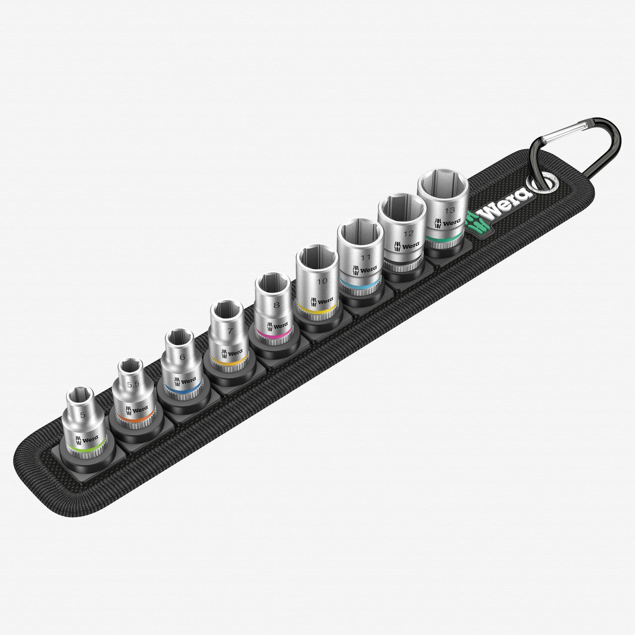 Wera 003883 Belt 4 Zyklop Metric Socket Set, 1/4" Drive, 9 pieces - WR003883 - KC Tool