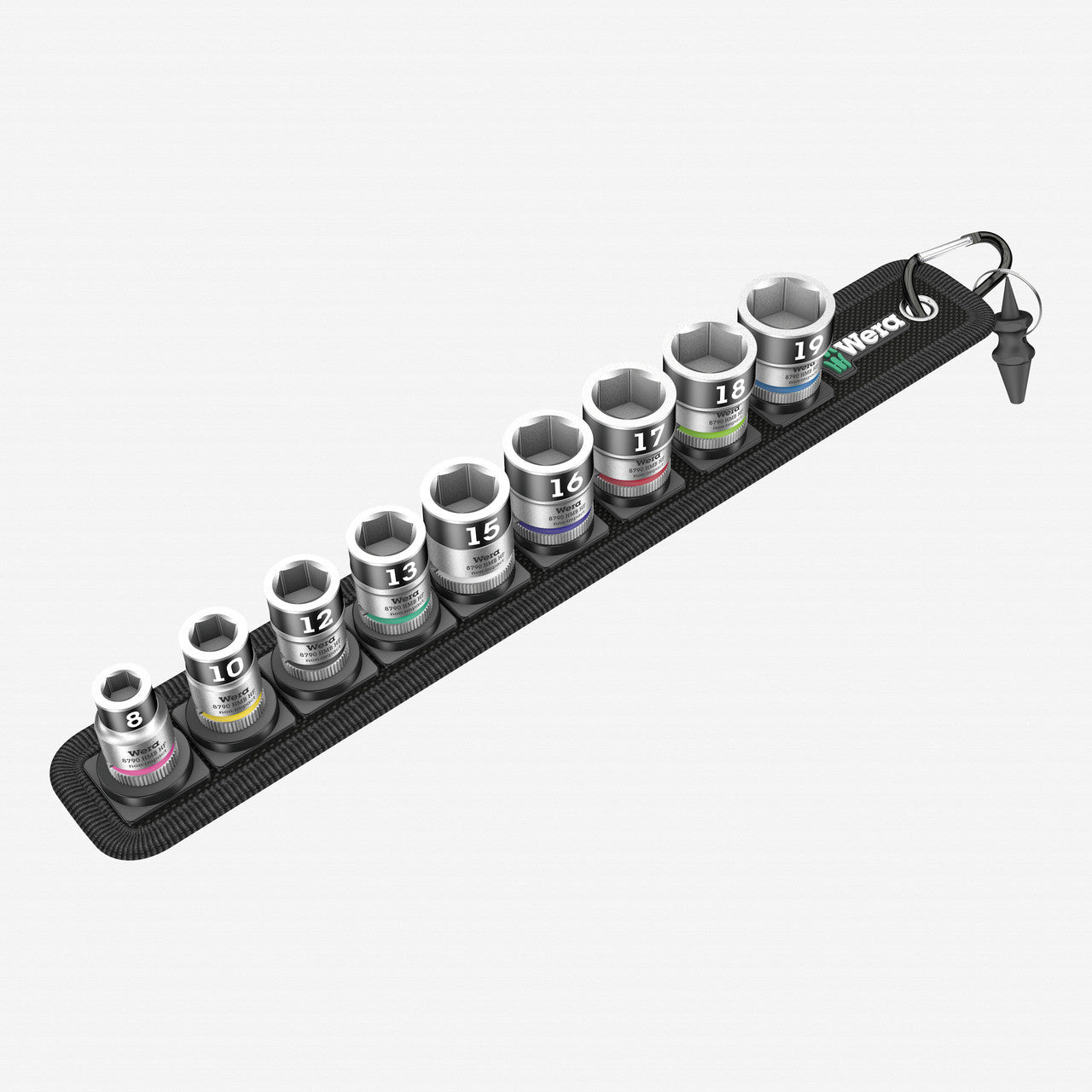 Wera 003970 Belt 1 Zyklop 3/8" Drive Socket Set with Holding Function - Metric - WR003970 - KC Tool