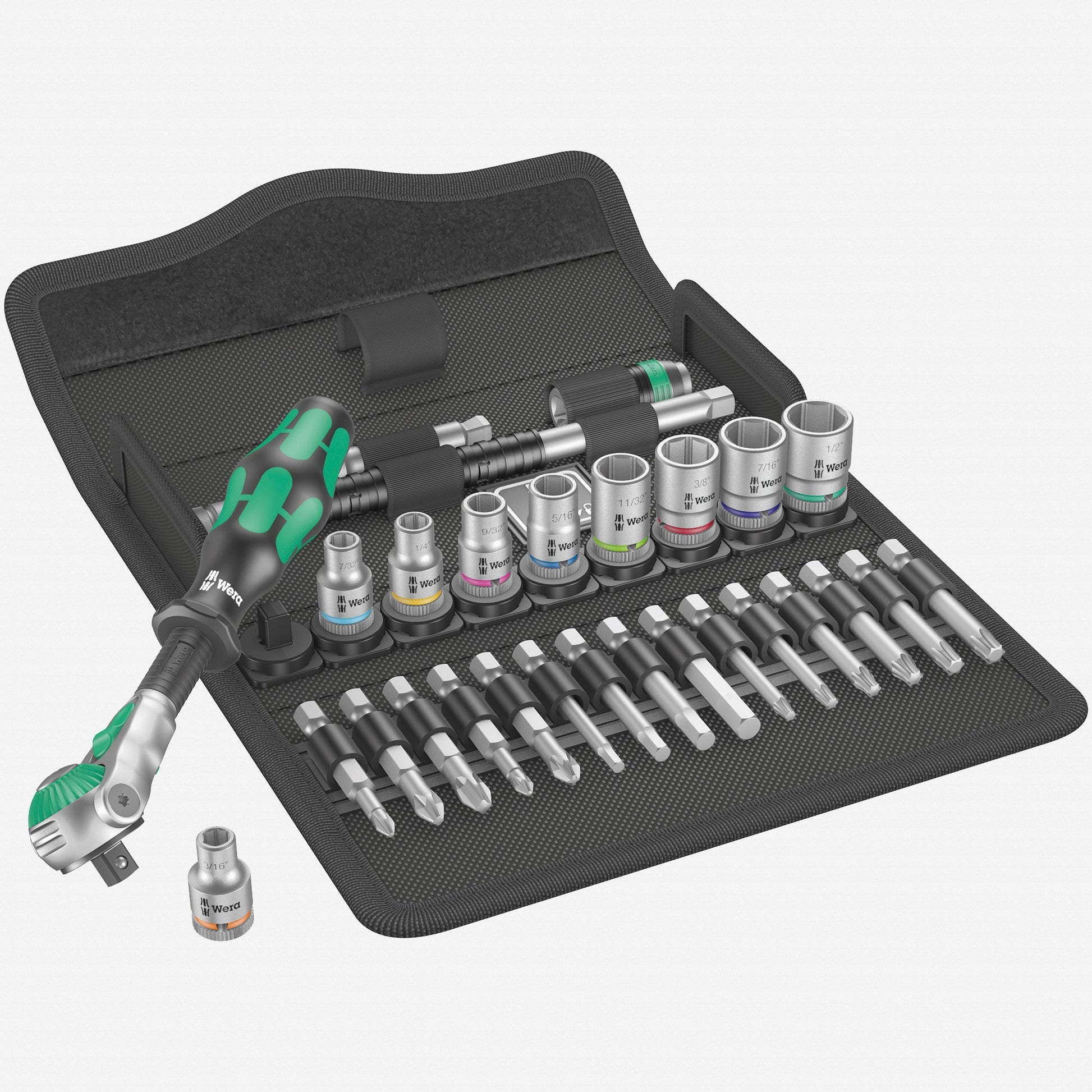 Wera 004019 Zyklop Speed Ratchet 1/4" Drive SAE Set - WR004019 - KC Tool