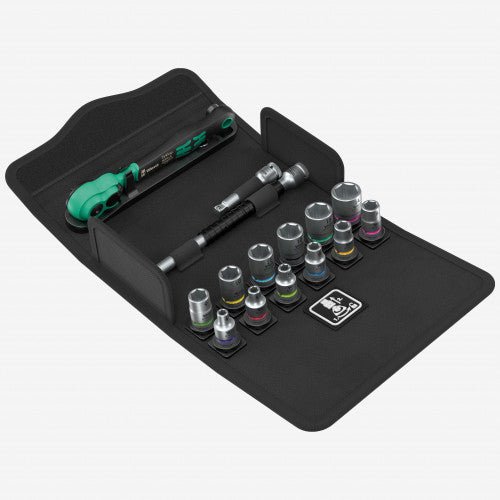 Wera 004022 SA 13 Zyklop Comfort 1/4" Metric Ratchet Set, 15 Pieces - WR004022 - KC Tool