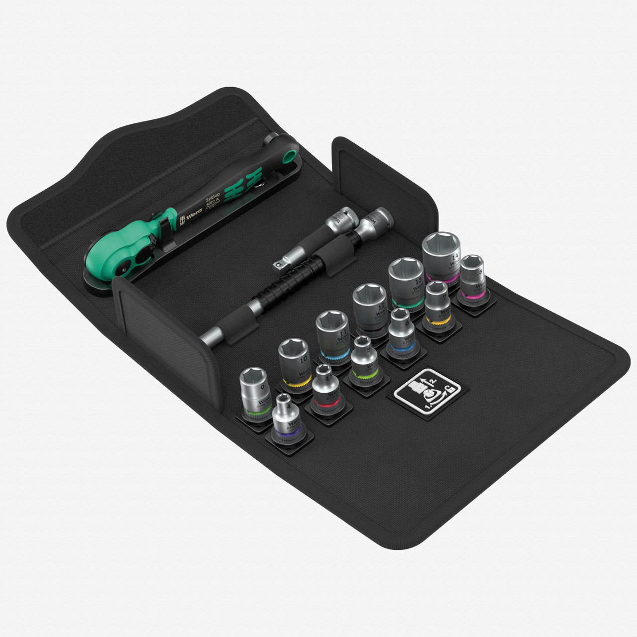 Wera 004022 SA 13 Zyklop Comfort 1/4" Metric Ratchet Set, 15 Pieces - WR004022 - KC Tool