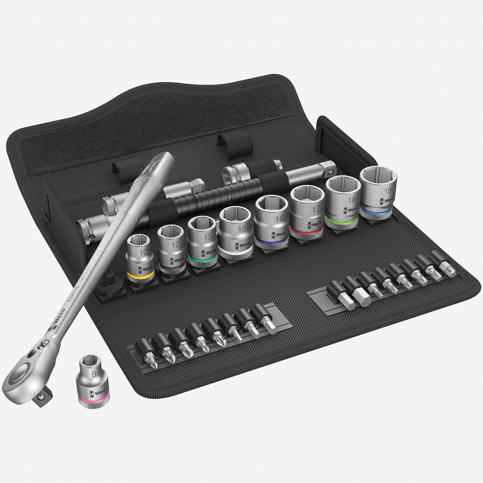 Wera 004048 Zyklop Metal Ratchet 3/8" Drive with Switch Lever Metric Set - WR004048 - KC Tool