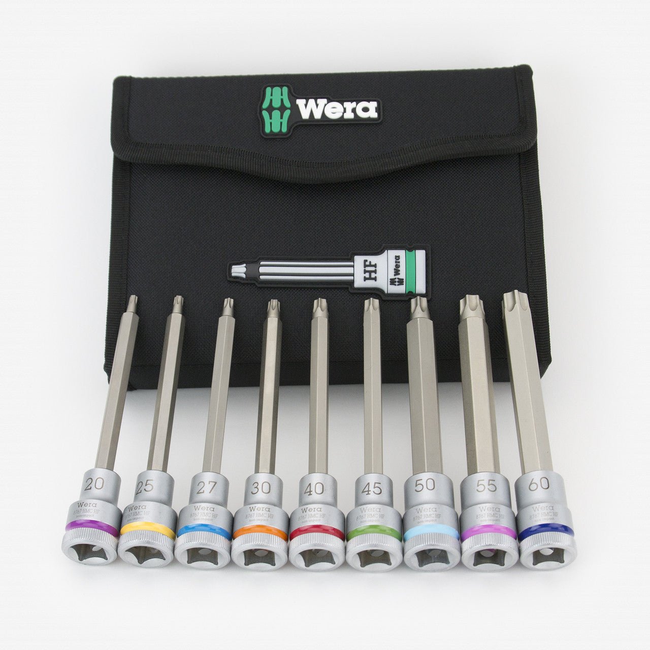 Wera 004212 Zyklop Torx Bit Socket Set Long - 1/2" Drive with Holding Function T20 - T60 - WR004212 - KC Tool