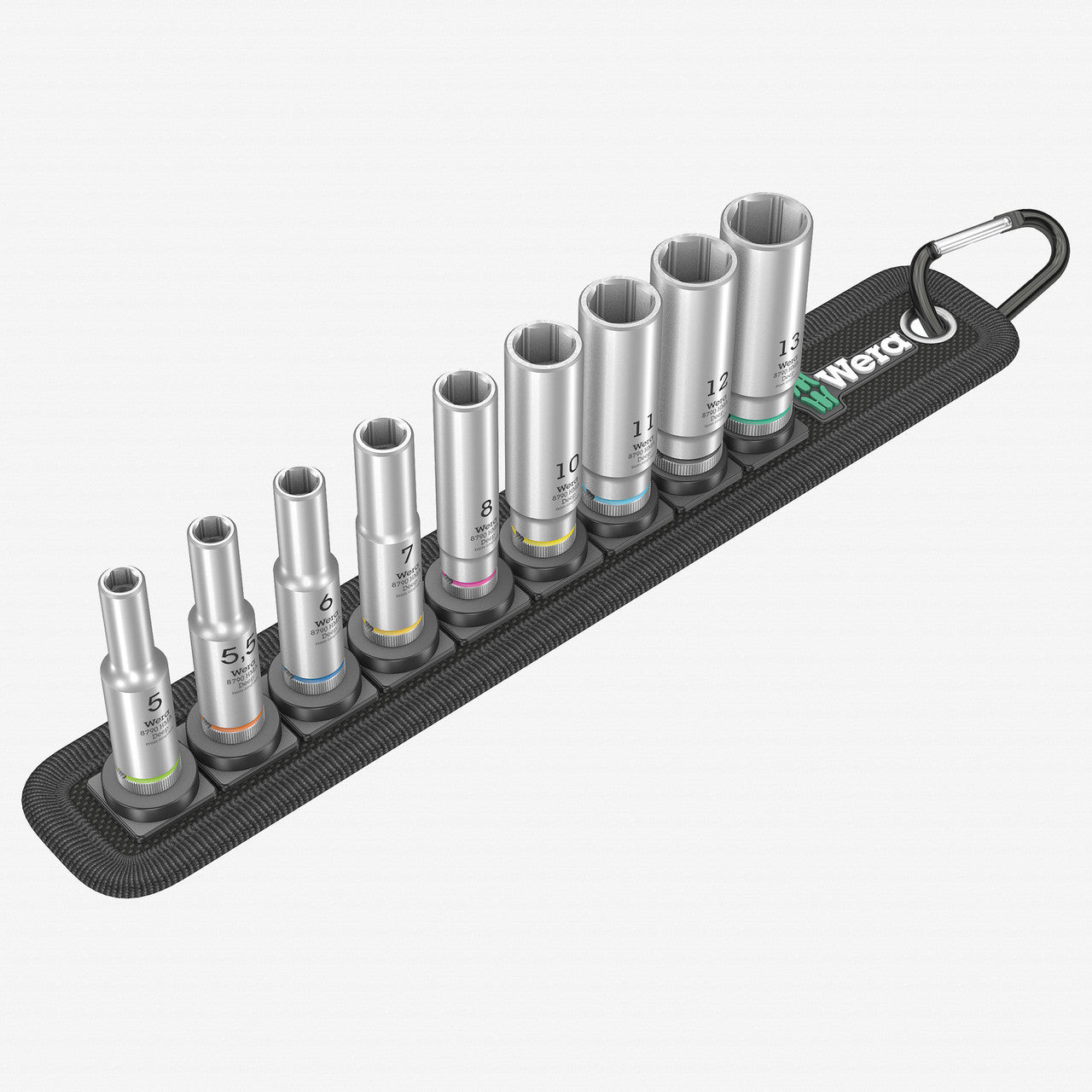 Wera 004525 Belt A 1/4" Deep Metric Socket Set on Belt, 9 Pieces - WR004525 - KC Tool