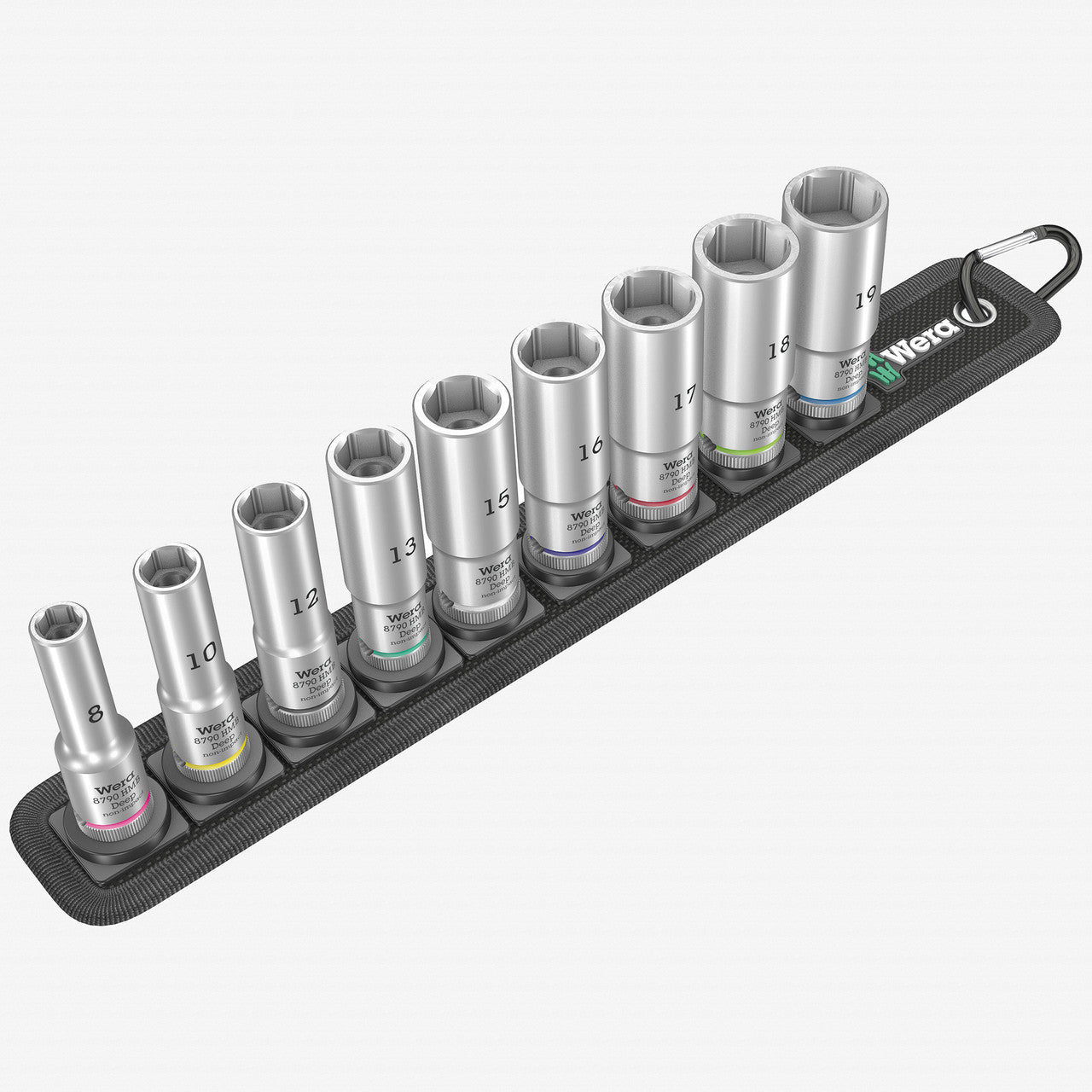 Wera 004545 Belt B 3/8" Deep Metric Socket Set on Belt, 9 Pieces - WR004545 - KC Tool