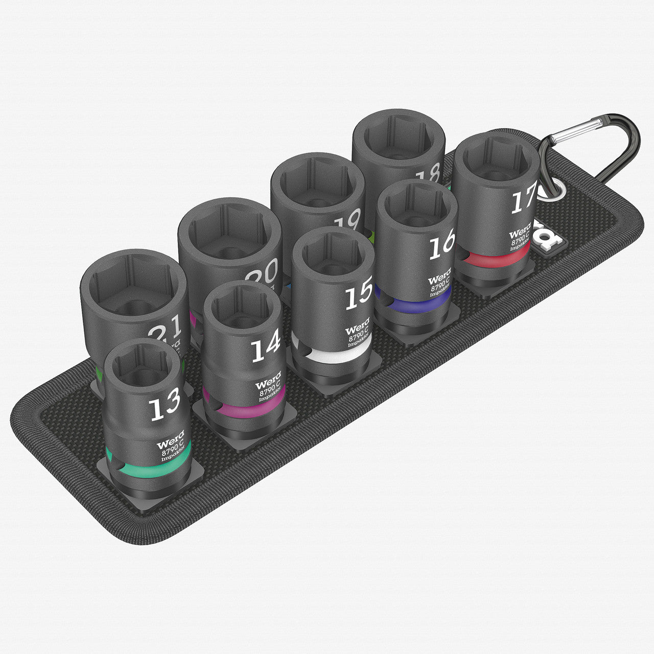 Wera 004580 Impaktor 1 Metric 1/2" Impact Socket Set on Belt, 9 Pieces - WR004580 - KC Tool