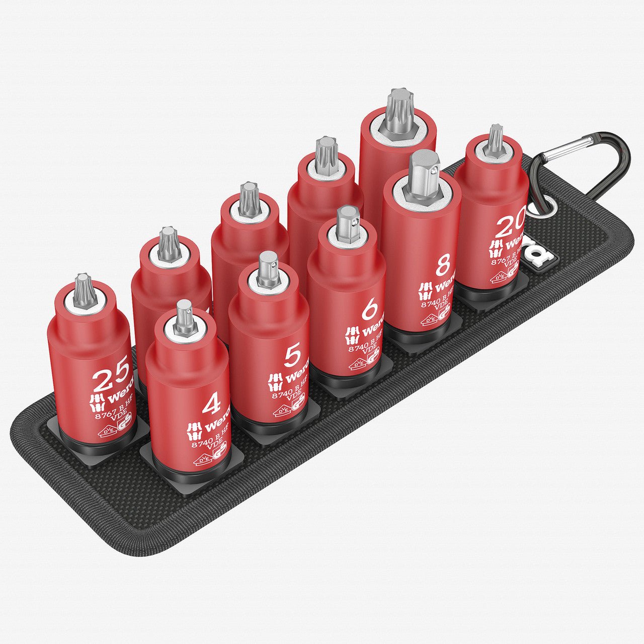 Wera 004930 Belt B VDE Zyklop Torx/Hex Bit Socket Set with Holding Function, 3/8" Drive, 10 Pieces - WR004930 - KC Tool
