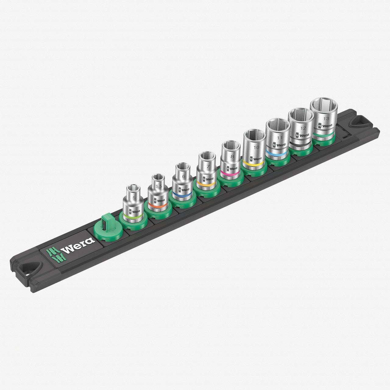 Wera 005400 Metric 1/4" Drive Zyklop Socket Set with Magnetic Holder, 9 Pieces - WR005400 - KC Tool