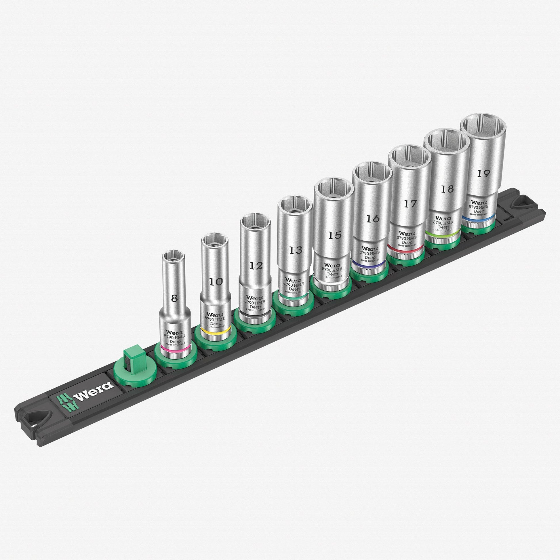 Wera 005440 Metric 3/8" Drive Deep Socket Set with Magnetic Holder, 9 Pieces - WR005440 - KC Tool