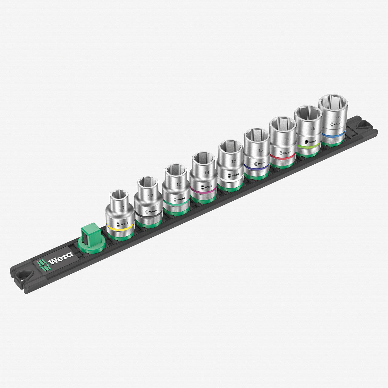 Wera 005480 SAE 1/2" Drive Zyklop Socket Set with Magnetic Holder, 9 Pieces - WR005480 - KC Tool