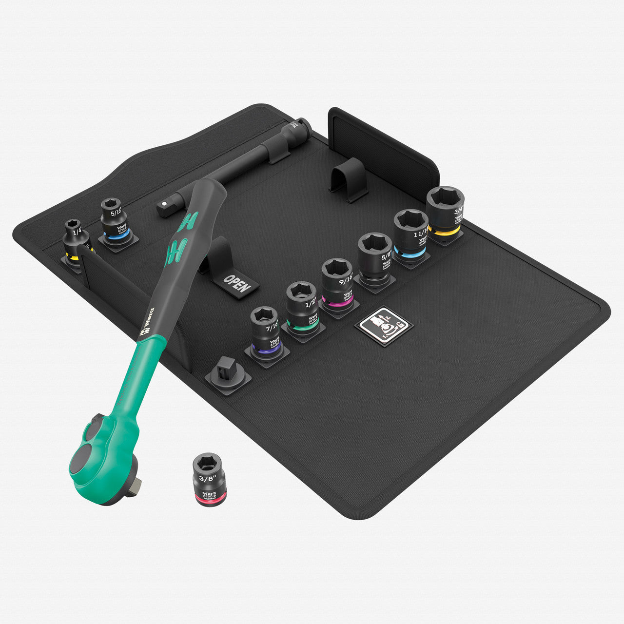 Wera 005531 8100 SB 13 Zyklop Comfort Ratchet set, Reversible, 3/8" Drive, Imperial, 11 Pieces - WR005531 - KC Tool