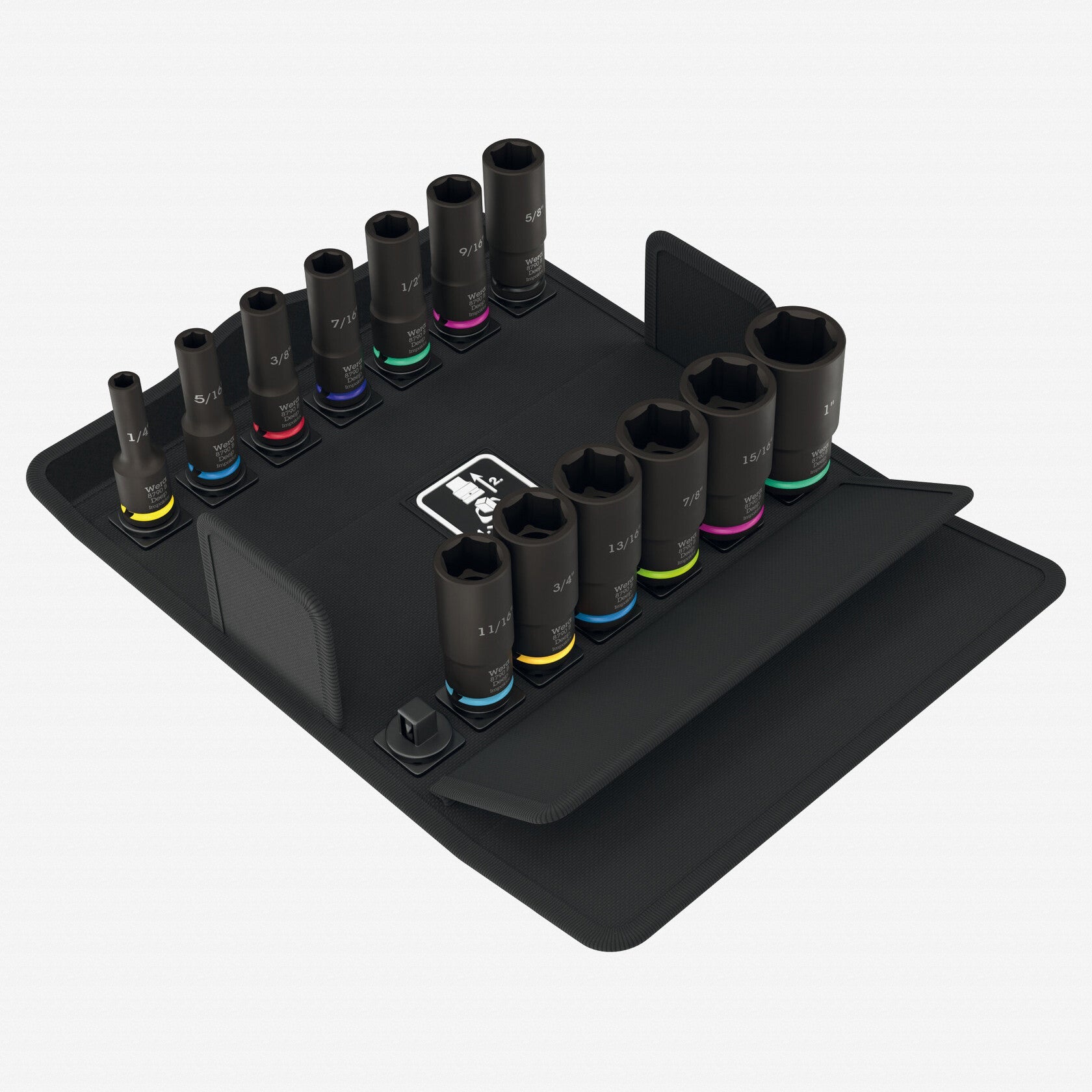 Wera 005581 Impaktor Deep Imperial Set 1, 13 Pieces, 1/4" - 1" - WR005581 - KC Tool