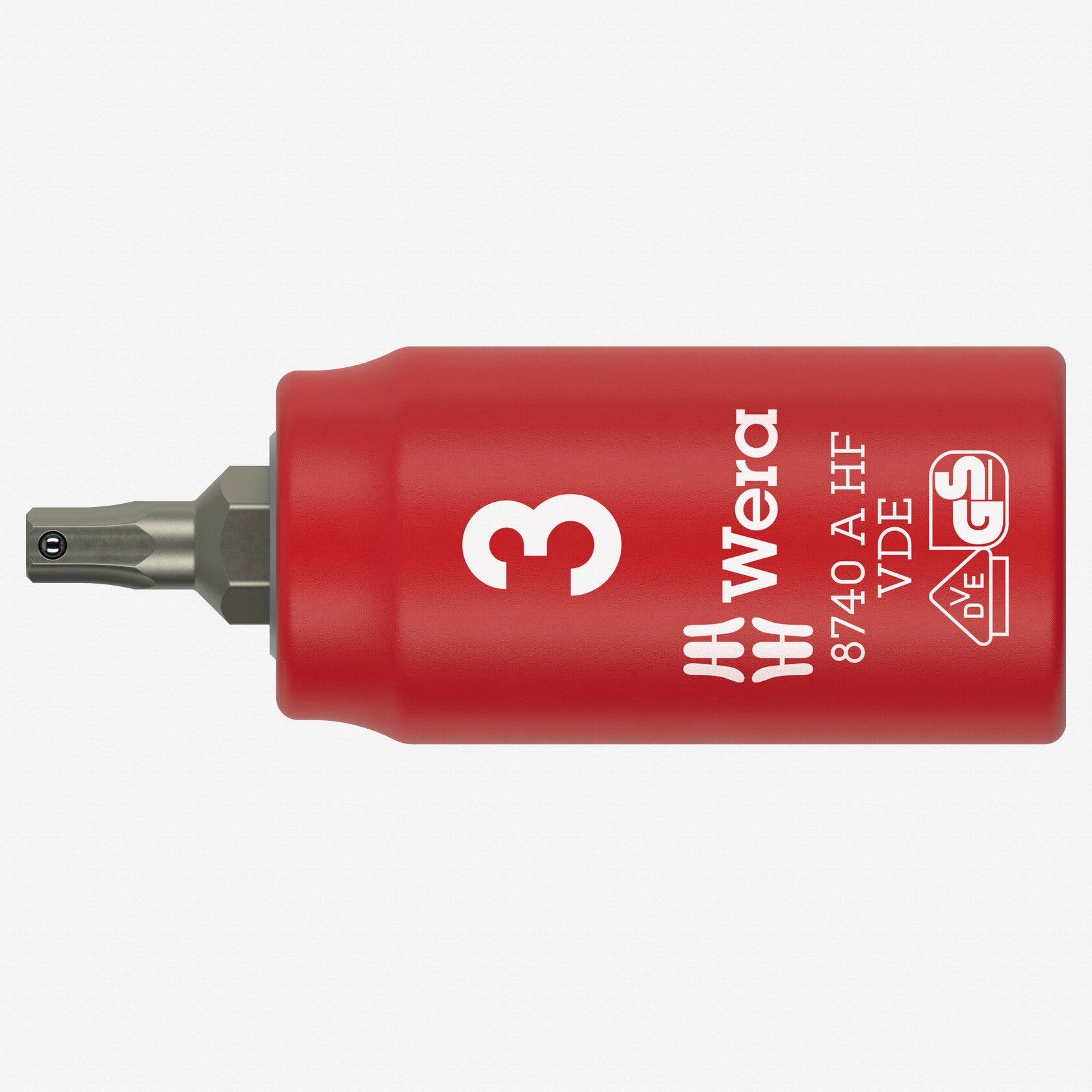Wera 005900 3 mm VDE Insulated Inside Hex Zyklop Bit Socket, 1/4" Drive, with Holding Function - WR005900 - KC Tool