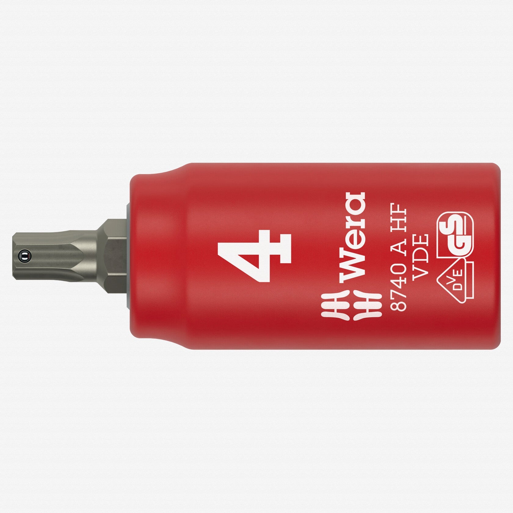 Wera 005901 4 mm VDE Insulated Inside Hex Zyklop Bit Socket, 1/4" Drive, with Holding Function - WR005901 - KC Tool