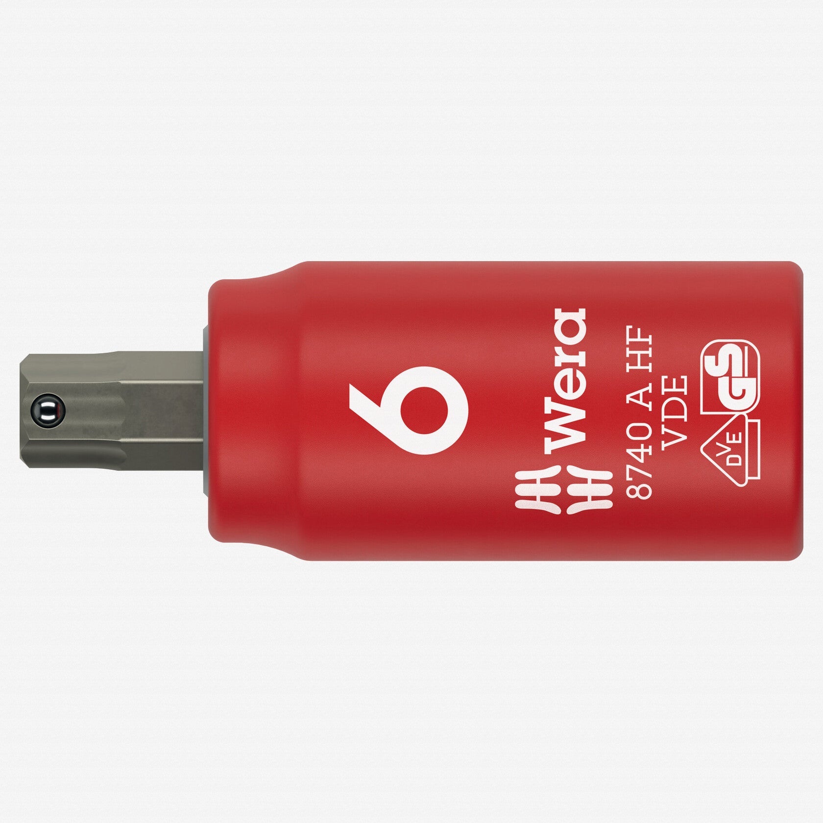 Wera 005903 6 mm VDE Insulated Inside Hex Zyklop Bit Socket, 1/4" Drive, with Holding Function - WR005903 - KC Tool
