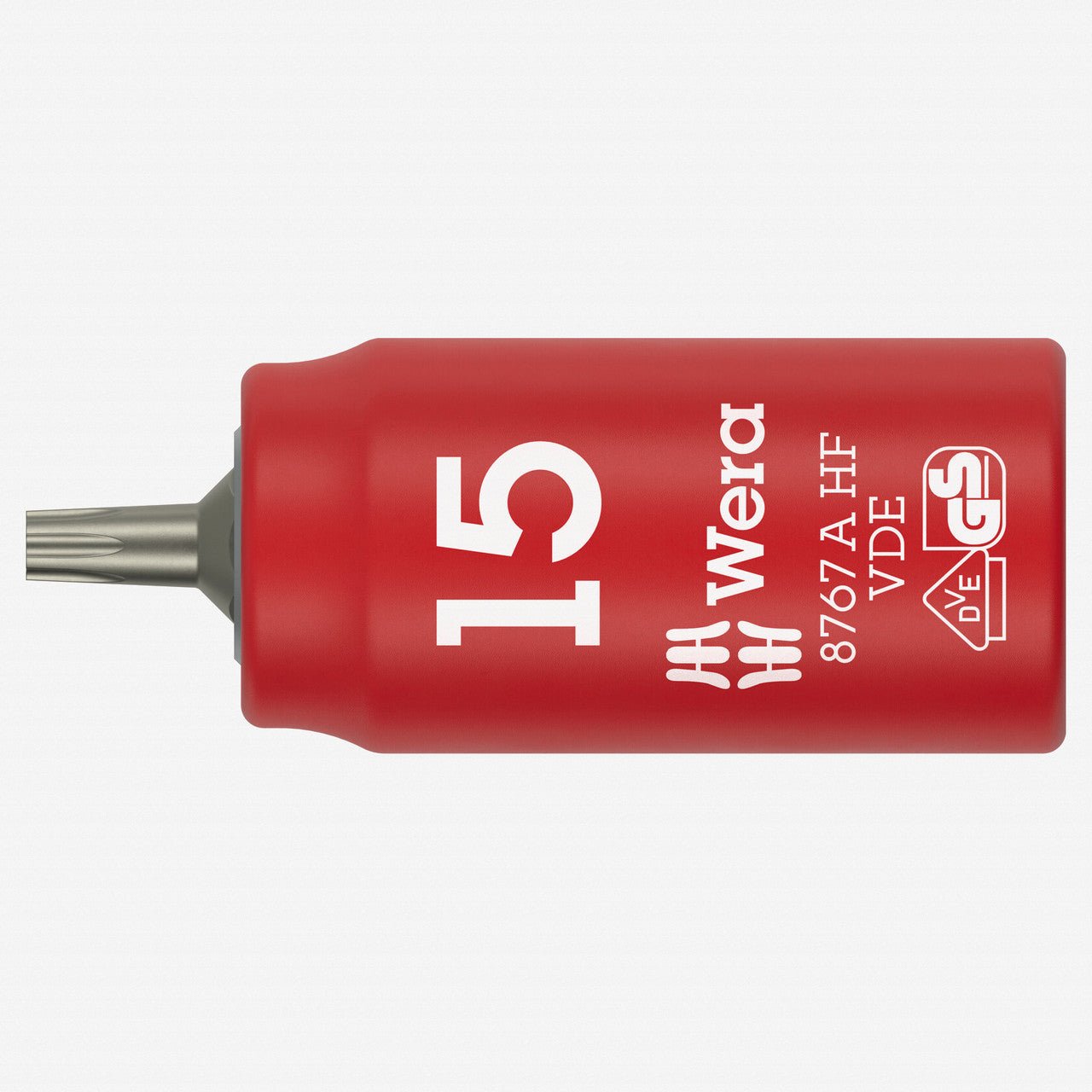 Wera 005921 VDE Insulated T15 Torx Zyklop Bit Socket, 1/4" Drive, with Holding Function - WR005921 - KC Tool