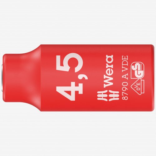 Wera 005929 8790 A VDE Zyklop 4.5 mm Insulated Outside Hex Socket, 1/4" Drive - WR005929 - KC Tool
