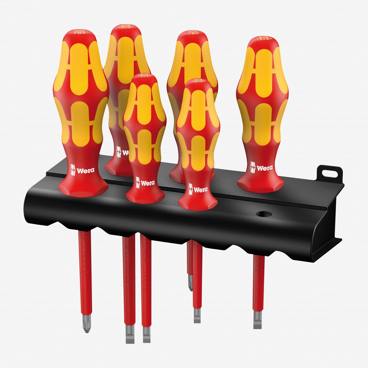 Wera 006145 VDE Insulated Slotted/Phillips Screwdriver Set + Rack - WR006145 - KC Tool