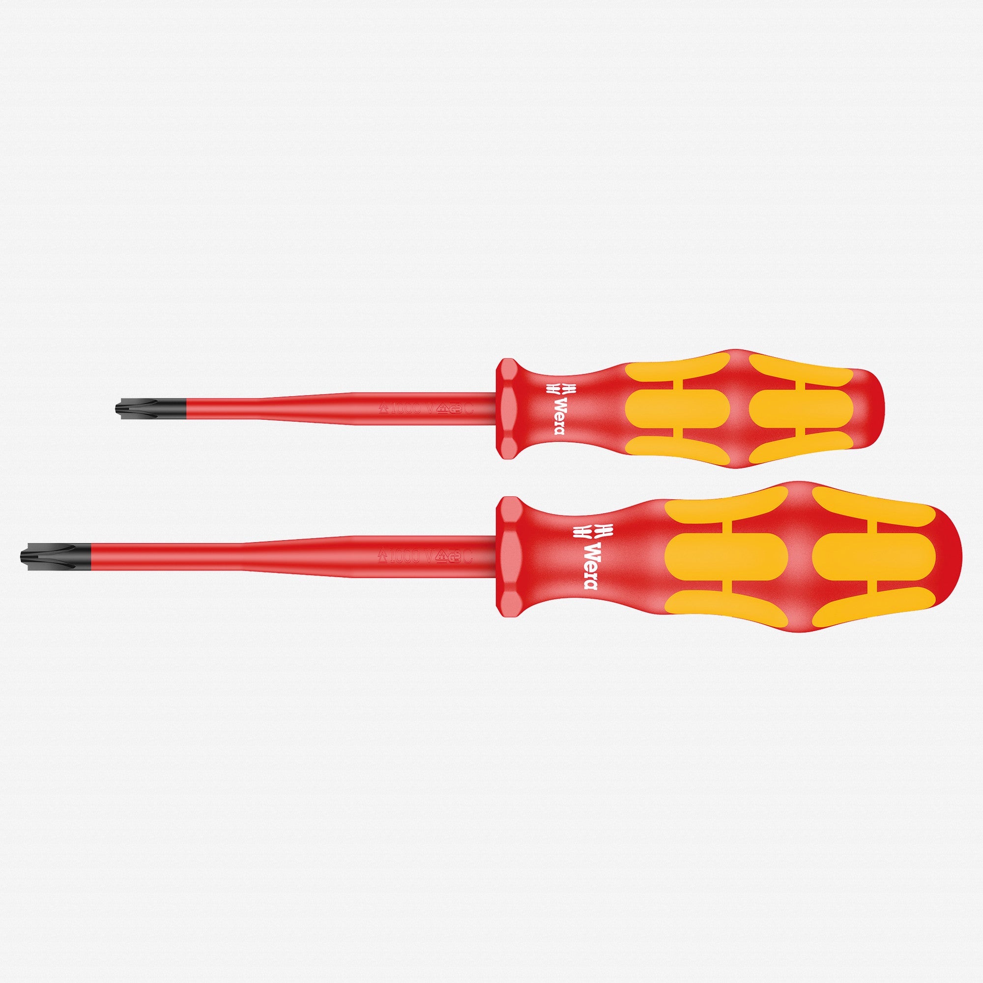 Wera 006470 Kraftform Plus 165 iS Screwdriver Set, Pozidriv/Slotted 1 and 2, with reduced blade diameter, 2 pieces - WR006470 - KC Tool