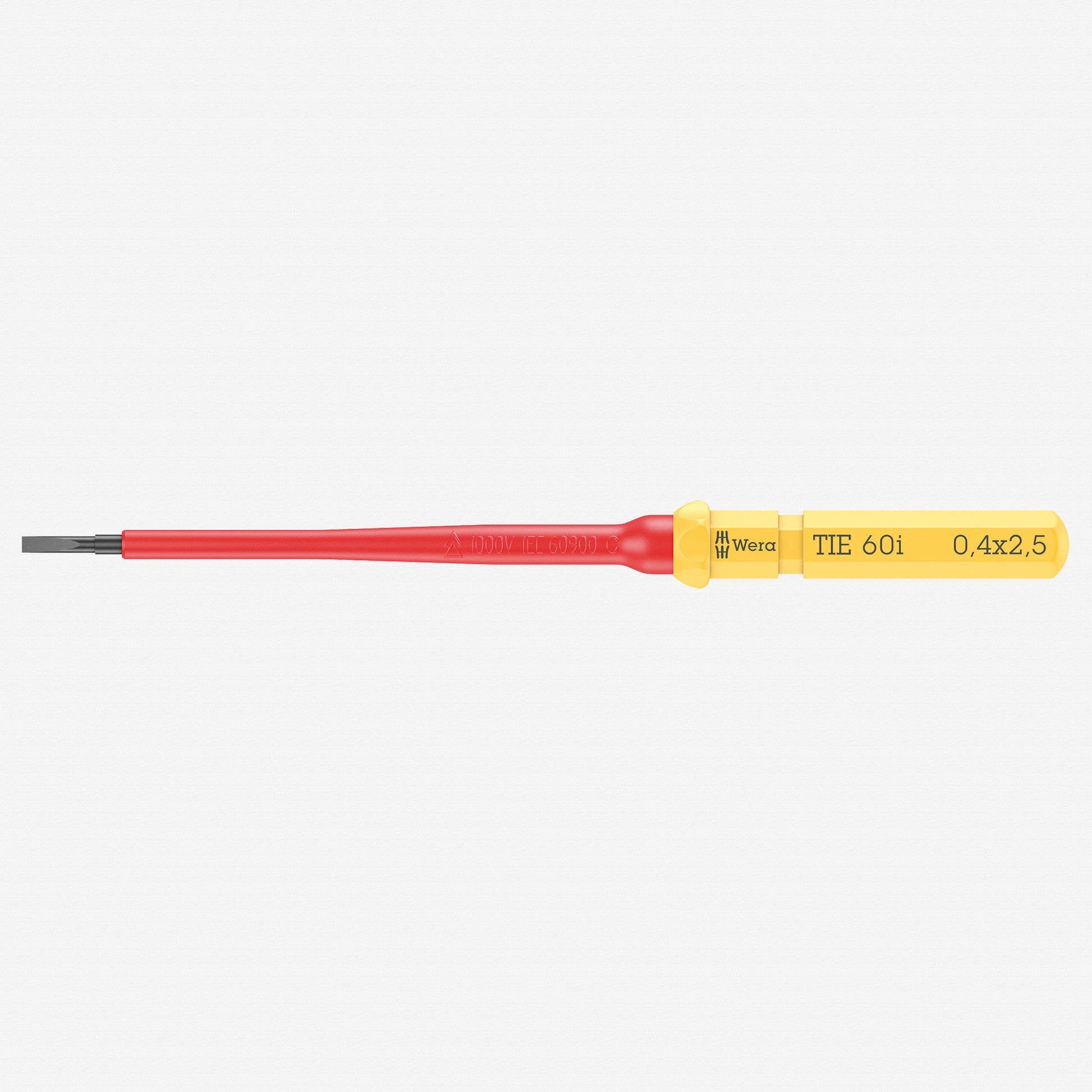 Wera 006500 KK VDE 60 i Insulated Blade for Slotted Screws, 0.4 x 2.5 x 157 mm - WR006500 - KC Tool