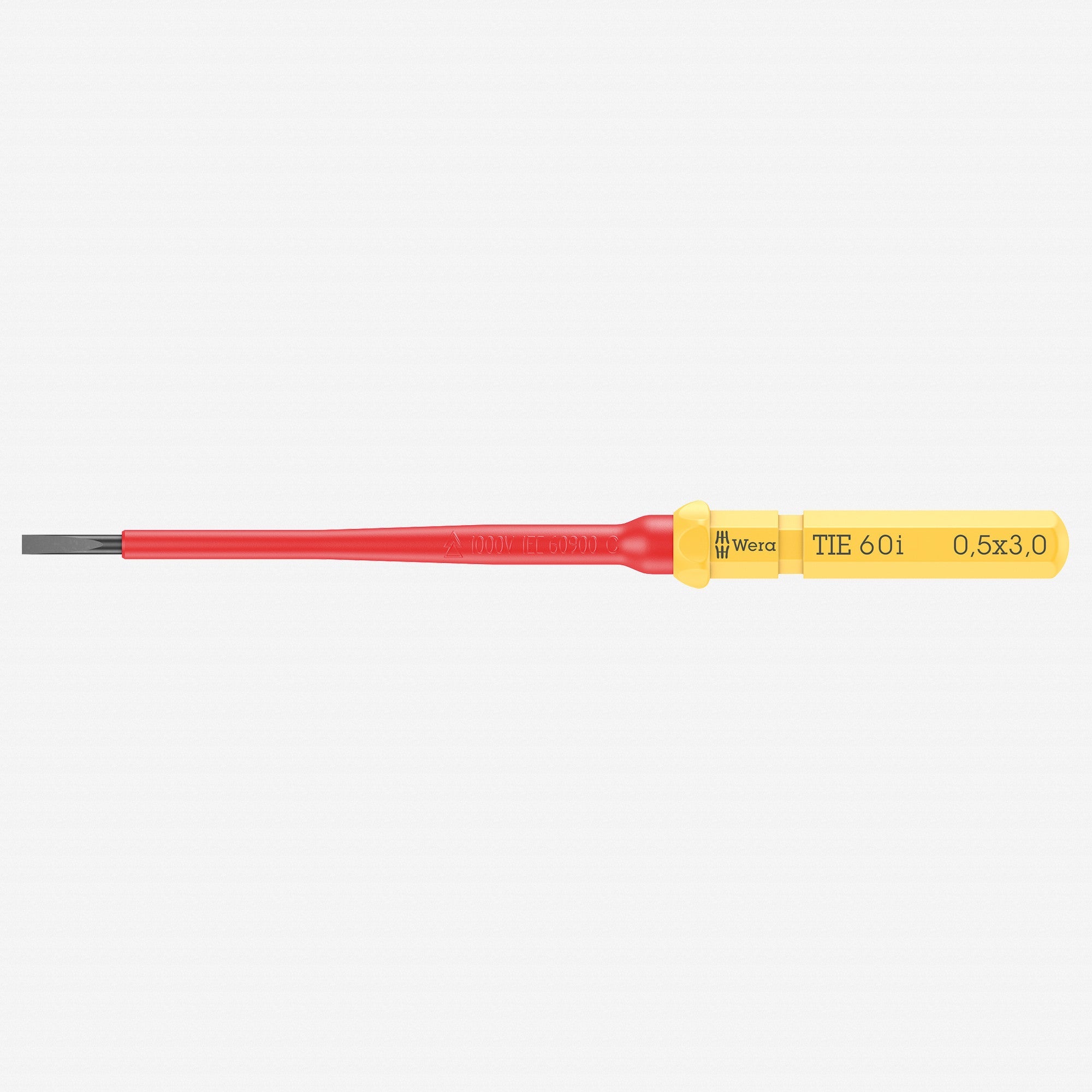 Wera 006501 KK VDE 60 i Insulated Blade for Slotted Screws, 0.5 x 3.0 x 157 mm - WR006501 - KC Tool