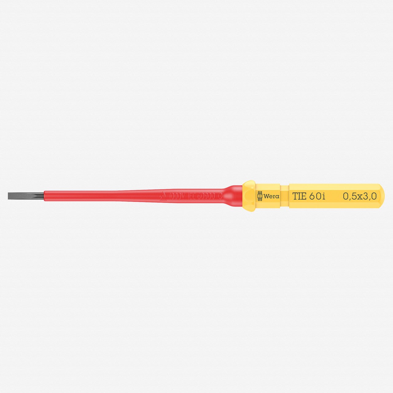 Wera 006501 KK VDE 60 i Insulated Blade for Slotted Screws, 0.5 x 3.0 x 157 mm - WR006501 - KC Tool