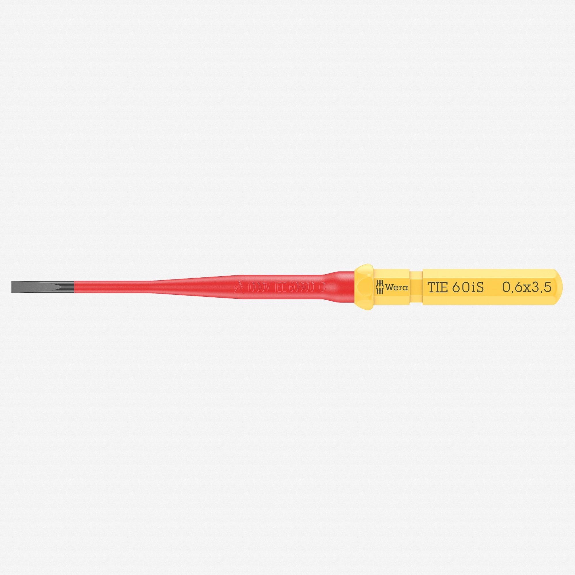 Wera 006506 KK VDE 60 iS Insulated Blade for Slotted Screws, 0.6 x 3.5 x 157 mm - WR006506 - KC Tool