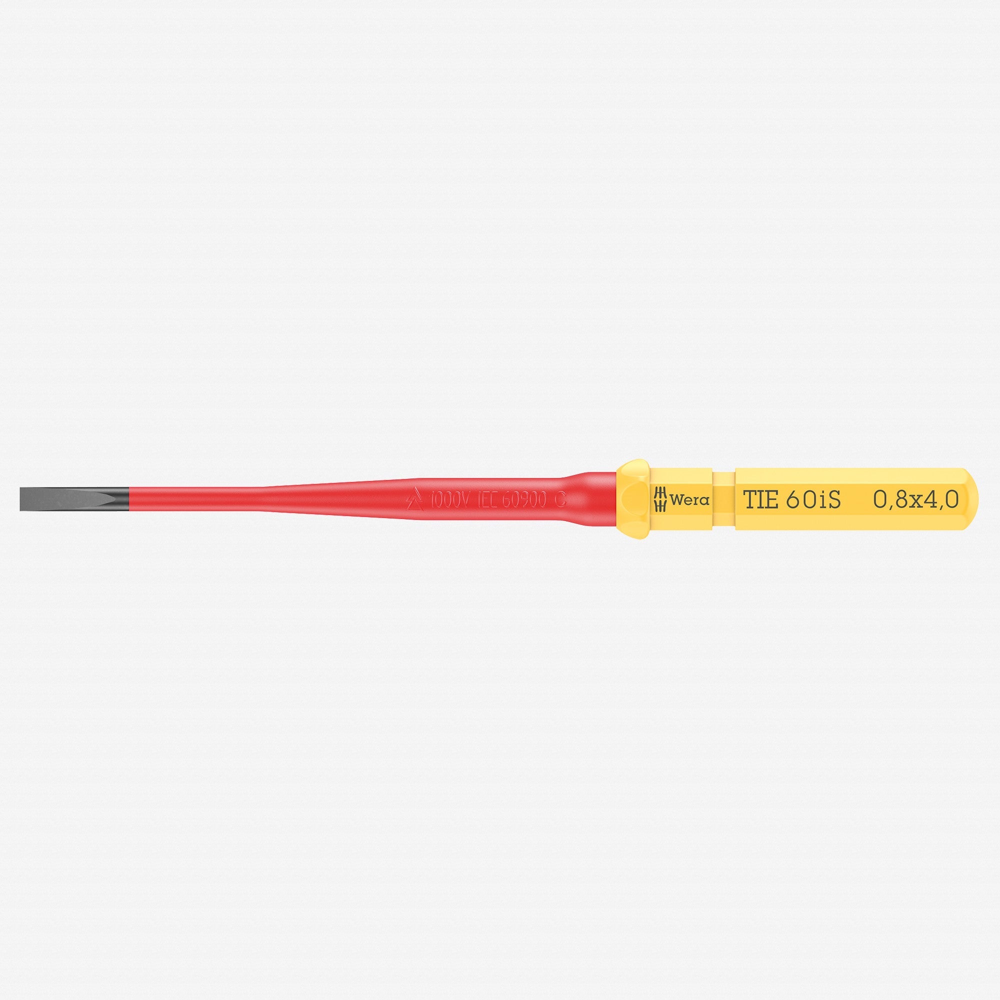 Wera 006507 KK VDE 60 iS Insulated Blade for Slotted Screws, 0.8 x 4.0 x 157 mm - WR006507 - KC Tool