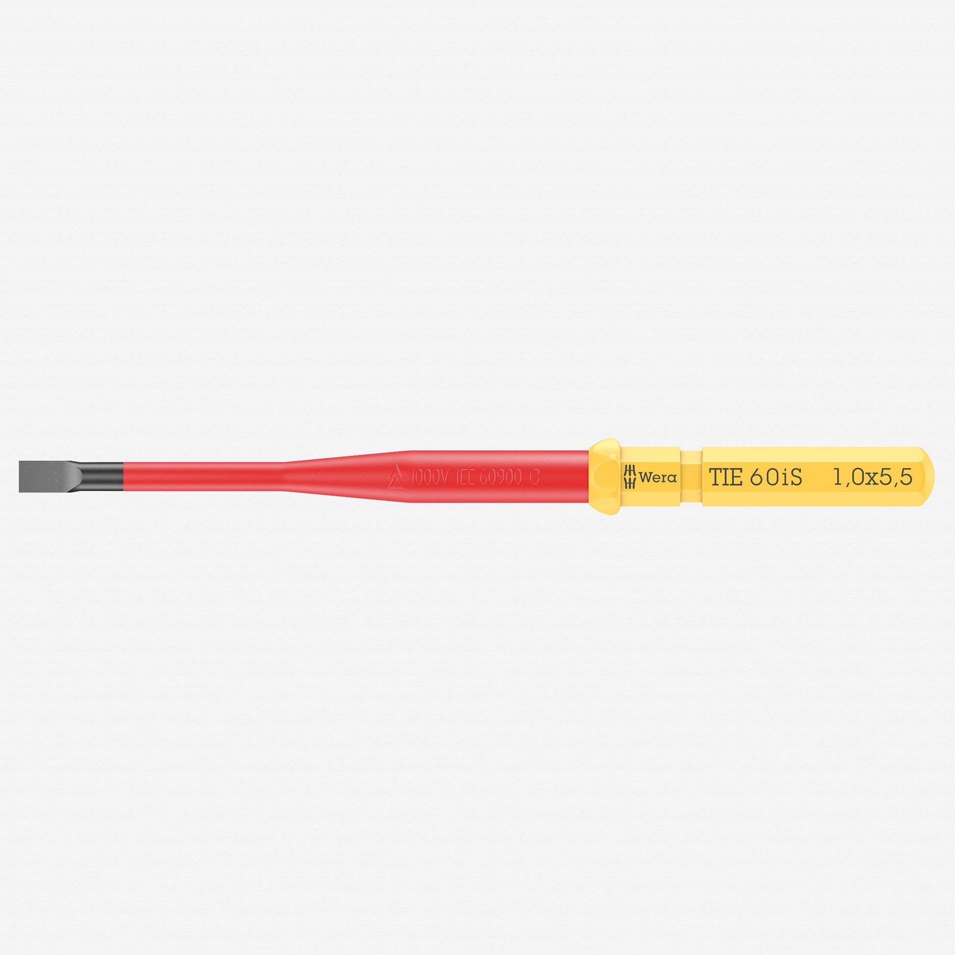 Wera 006508 KK VDE 60 iS Insulated Blade for Slotted Screws, 1.0 x 5.5 x 157 mm - WR006508 - KC Tool