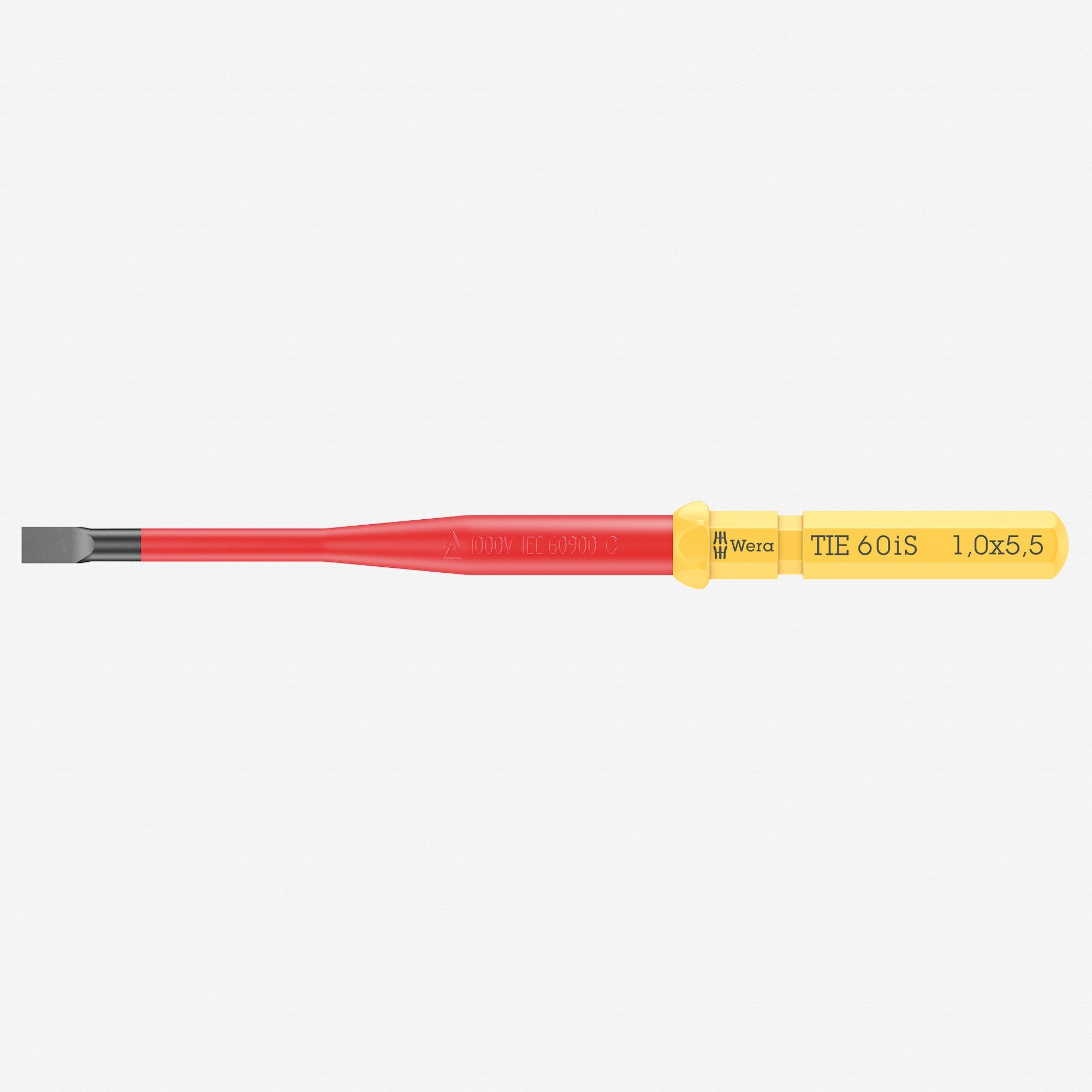 Wera 006508 KK VDE 60 iS Insulated Blade for Slotted Screws, 1.0 x 5.5 x 157 mm - WR006508 - KC Tool