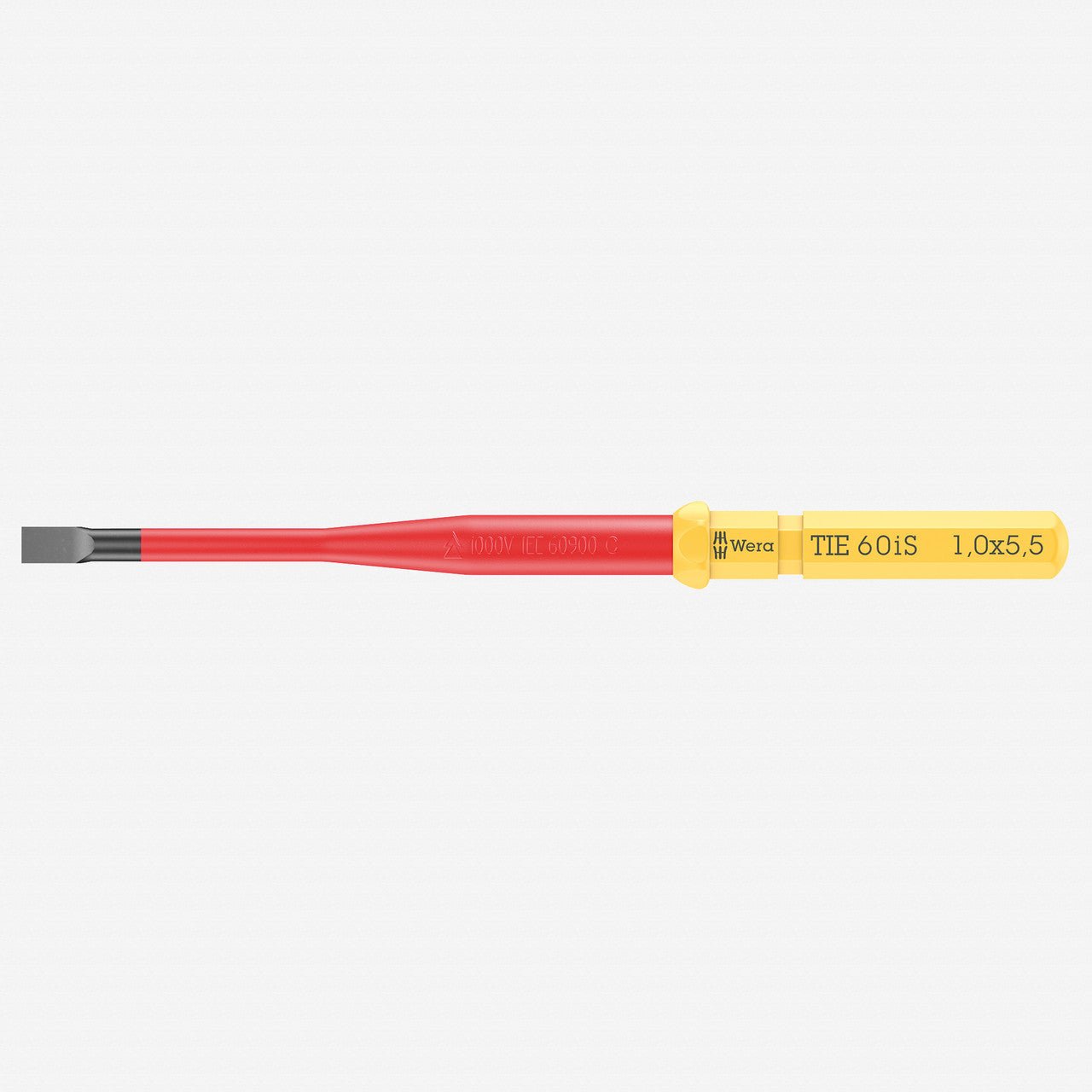 Wera 006508 KK VDE 60 iS Insulated Blade for Slotted Screws, 1.0 x 5.5 x 157 mm - WR006508 - KC Tool