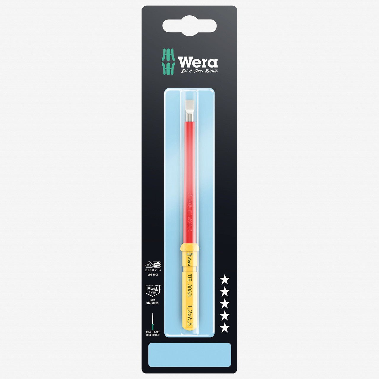 Wera 006576 Kraftform Kompakt VDE 3060 i 1,2 x 6,5 Insulated Stainless Take It Easy Blade - WR006576 - KC Tool
