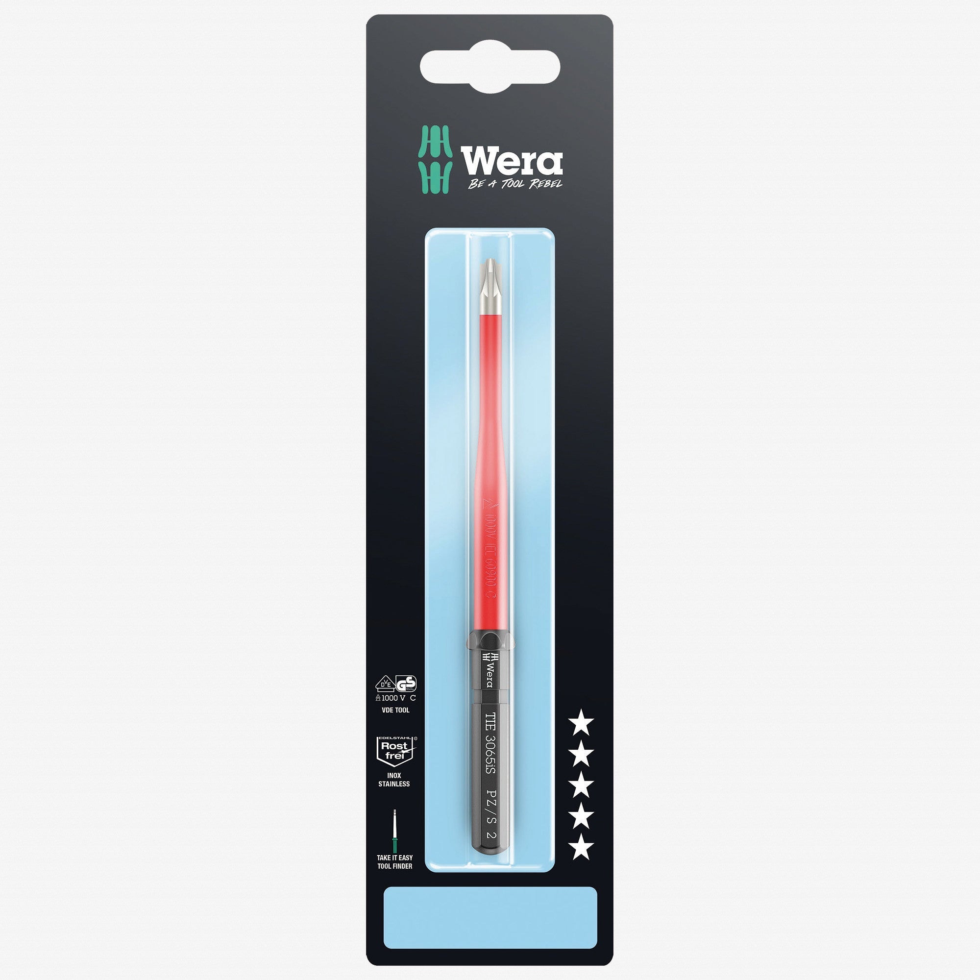 Wera 006585 Kraftform Kompakt VDE 3065 iS PZ/S  2 Insulated Stainless Take It Easy Blade - WR006585 - KC Tool
