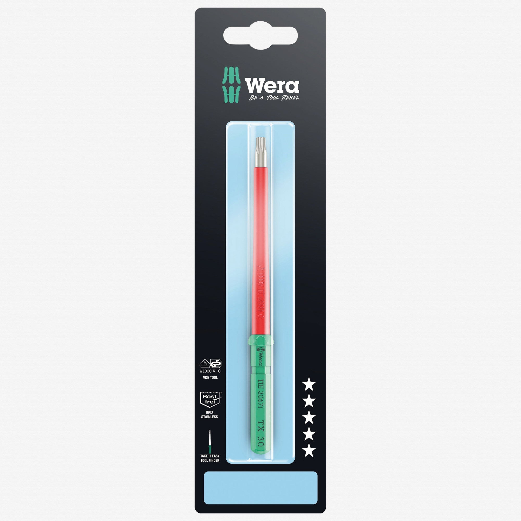 Wera 006589 Kraftform Kompakt VDE 3067 i TORX® 30 Insulated Stainless Take It Easy Blade - WR006589 - KC Tool