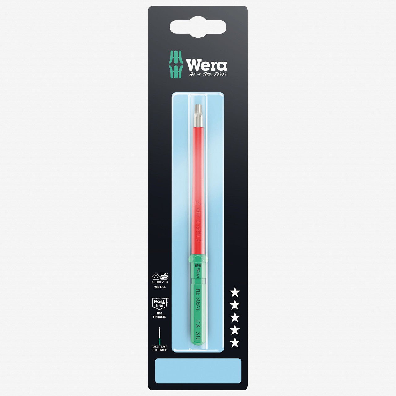 Wera 006589 Kraftform Kompakt VDE 3067 i TORX 30 Insulated Stainless Take It Easy Blade - WR006589 - KC Tool